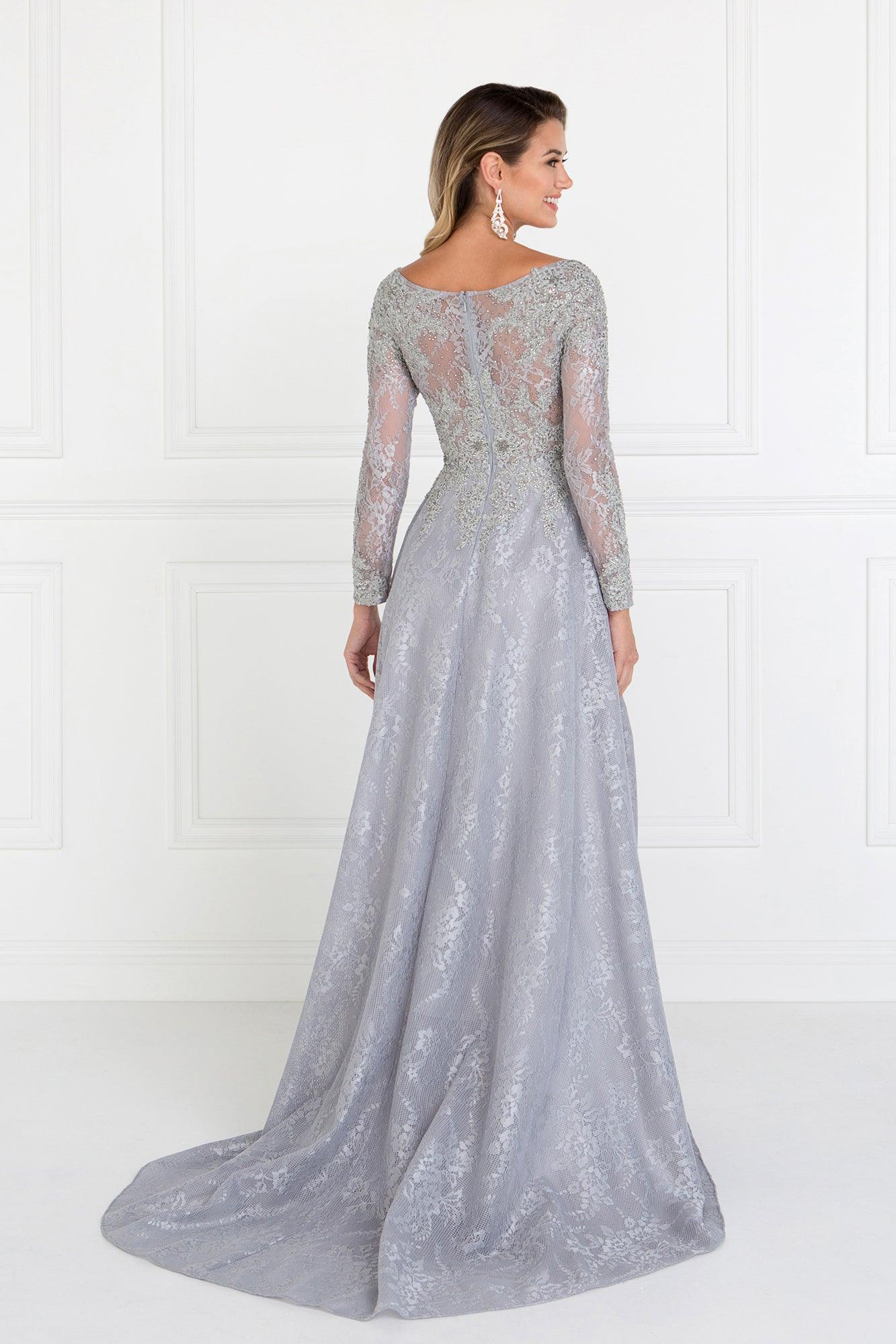Long Sleeve Formal Fully Lace Dress - Image 2