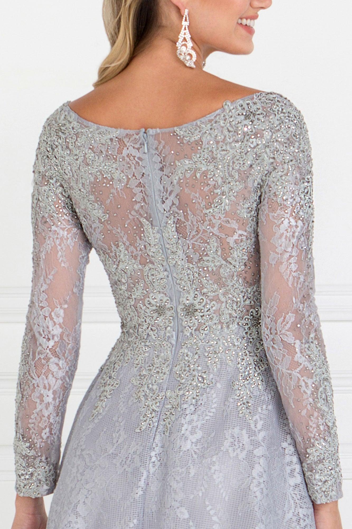 Long Sleeve Formal Fully Lace Dress - Image 4
