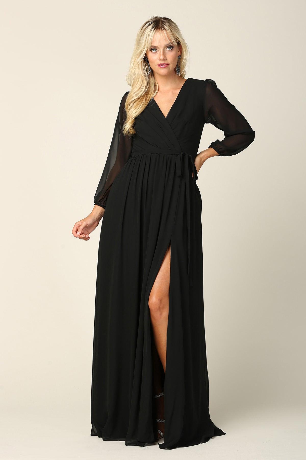 Long Sleeve Formal A Line Dress by Eva Fashion 3410 - Image 18