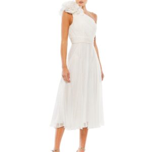 Short One Shoulder Chiffon Dress One Shoulder Detail Mac Duggal 49491