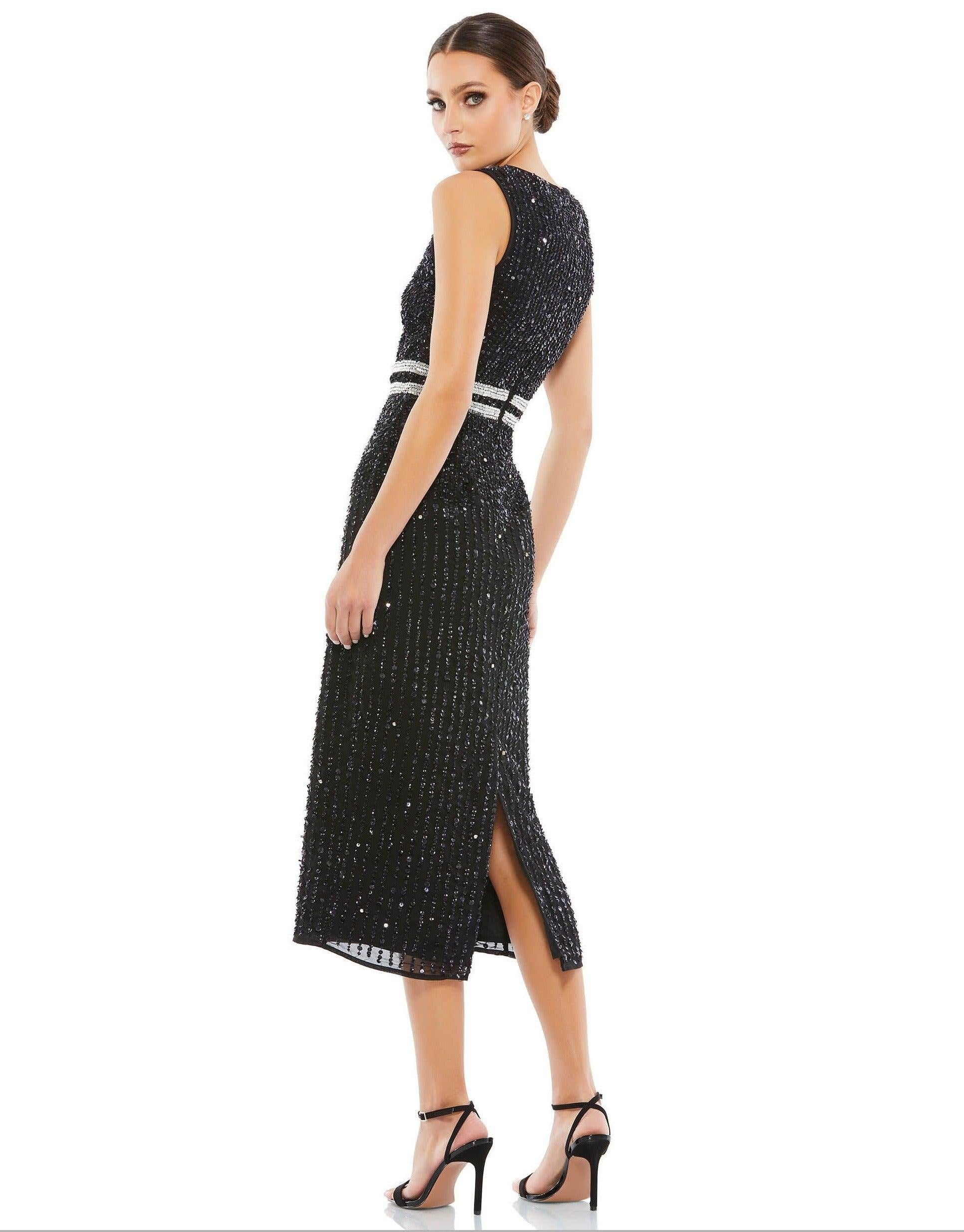 Short Sleeveless Sequins Dress by Mac Duggal A10509 - Image 9