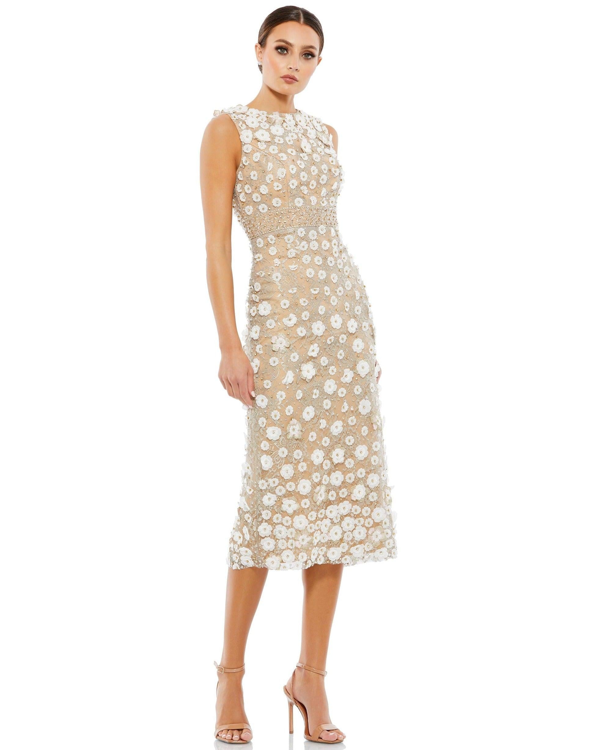 Sleeveless Floral Formal Dress Floral Detail Mac Duggal 67853