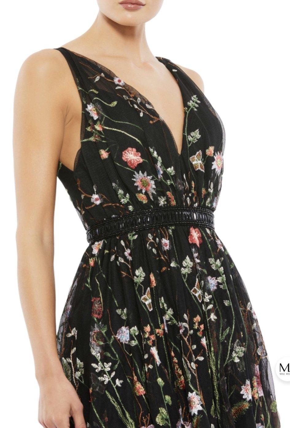 Sleeveless Floral Midi Dress Floral Detail Mac Duggal 26557 - Image 3