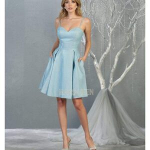Sweetheart Short Metallic Homecoming Dress Corset May Queen MQ1791