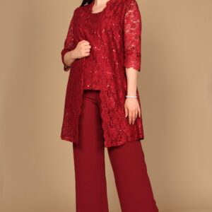 Mother of the Bride Long Jacket Pant Suit