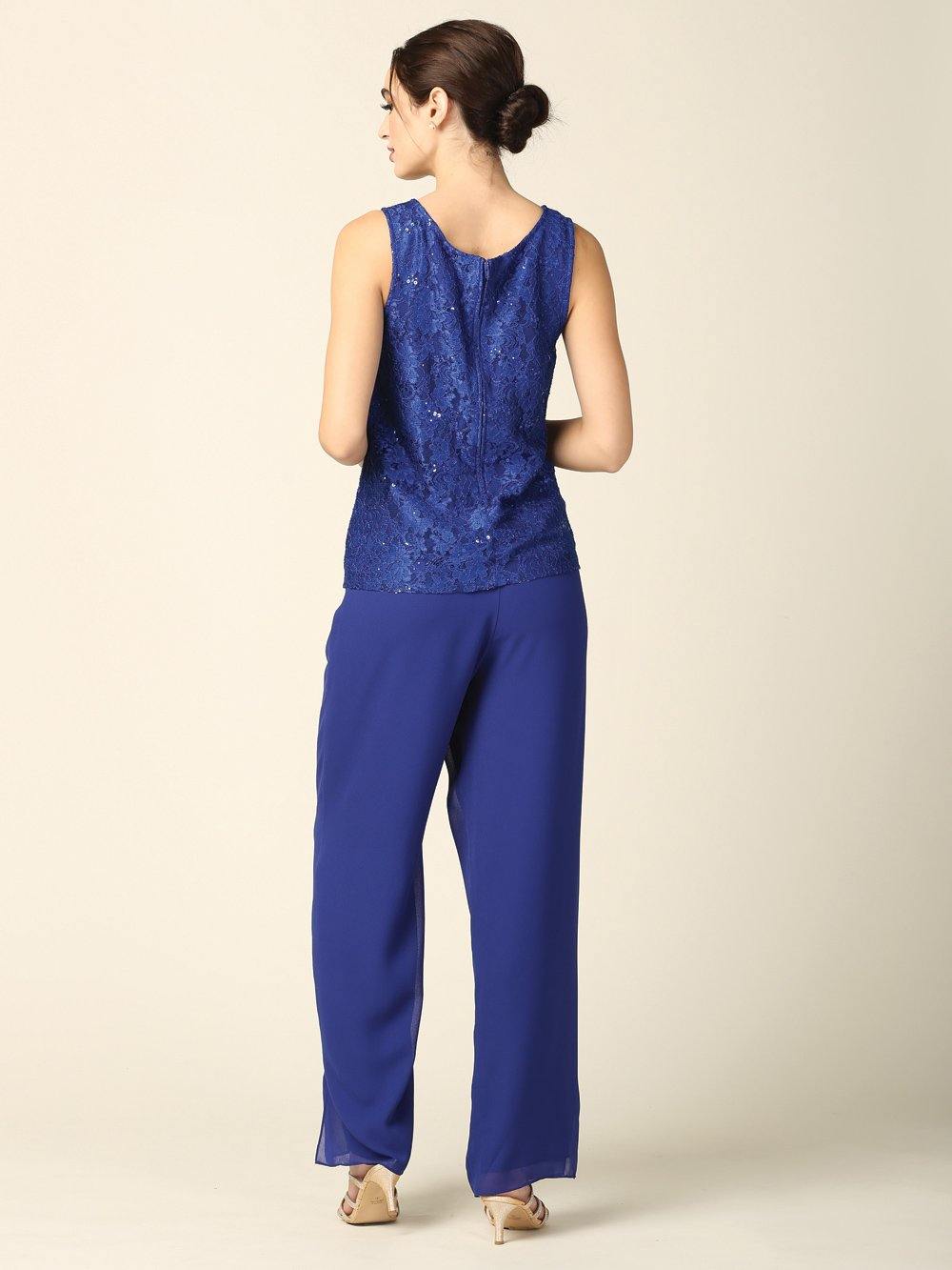Mother of the Bride Long Jacket Pant Suit - Image 8