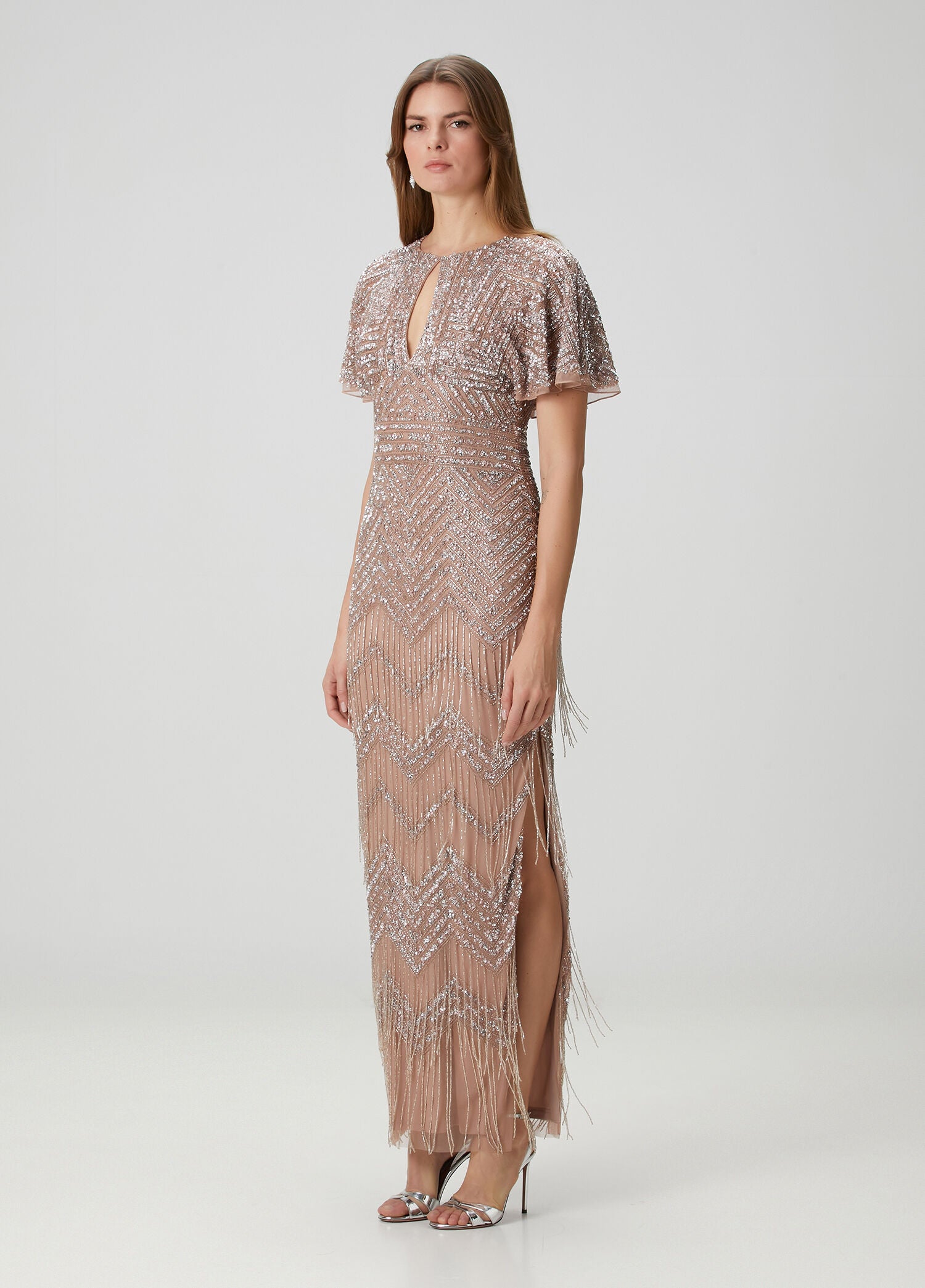 Adrianna Papell MD1E204761 Jewel Floor-Length Mesh Formal Dress Beaded - Image 2