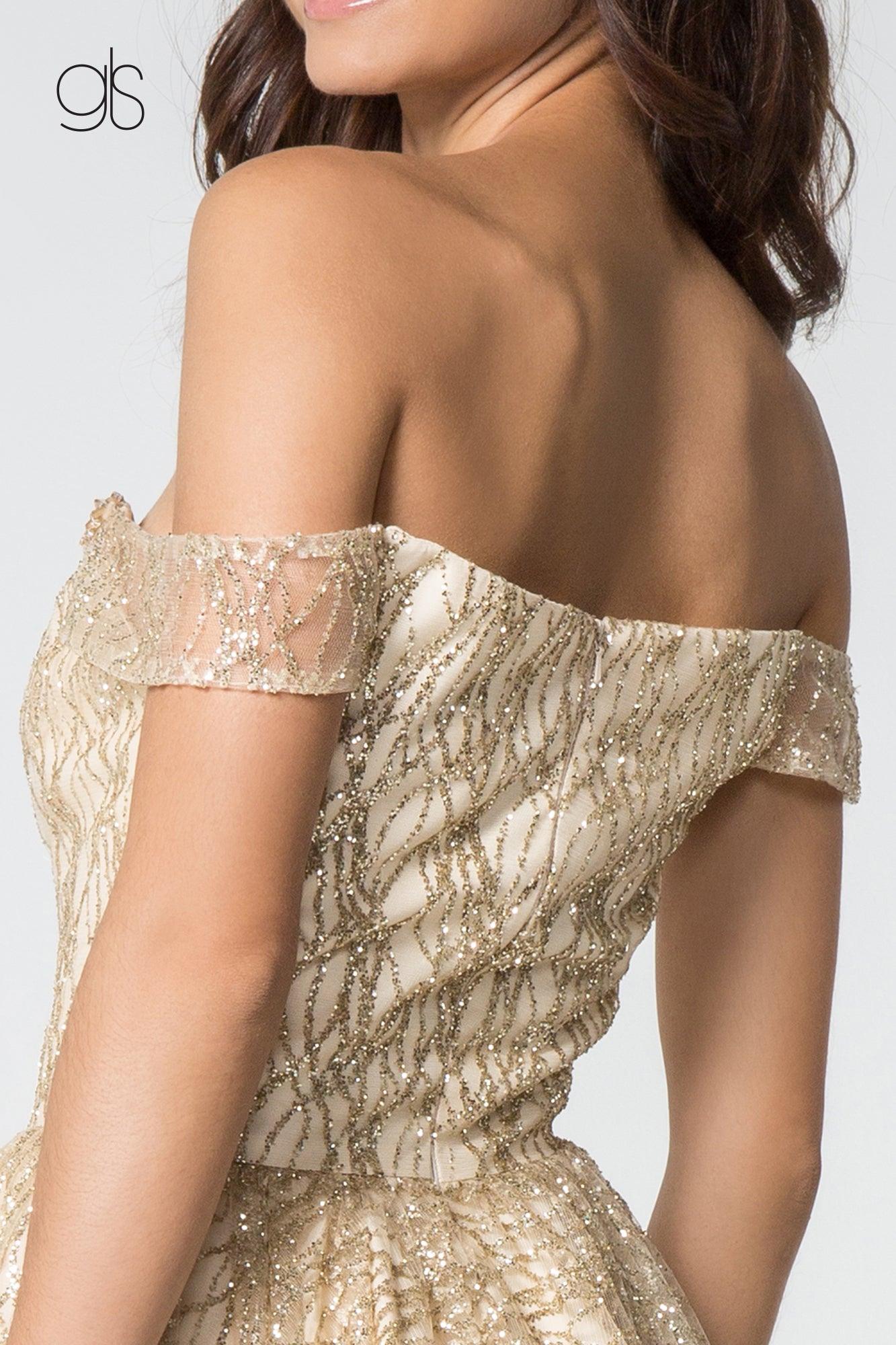 Prom Beaded Short Off Shoulder Glitter Cocktail Dress - Image 8