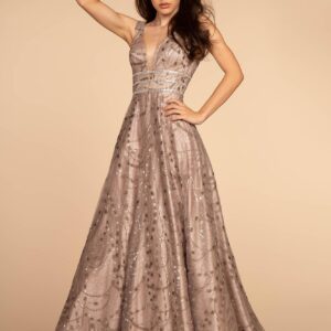 Prom Long V-Neck Sleeveless Formal Ball Gown