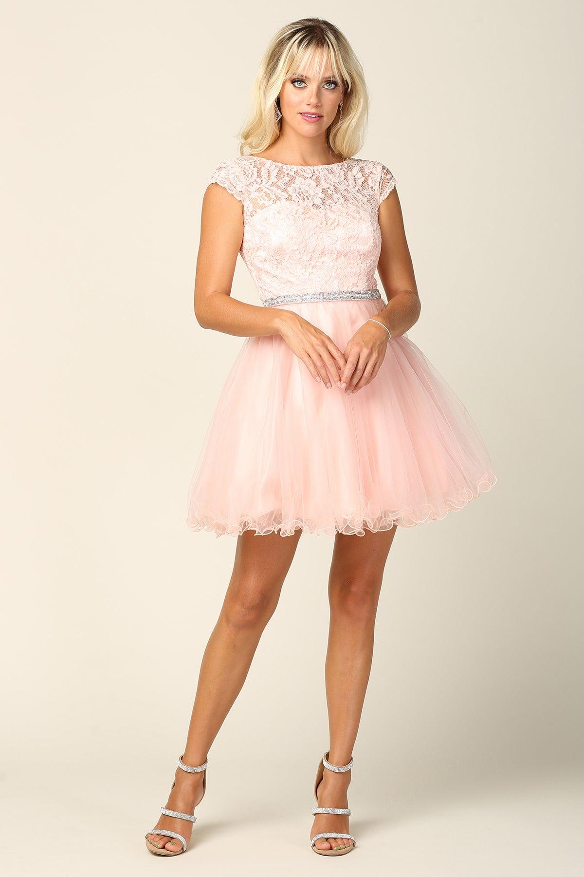 Prom Short Cap Sleeve Homecoming Cocktail Dress - Image 3