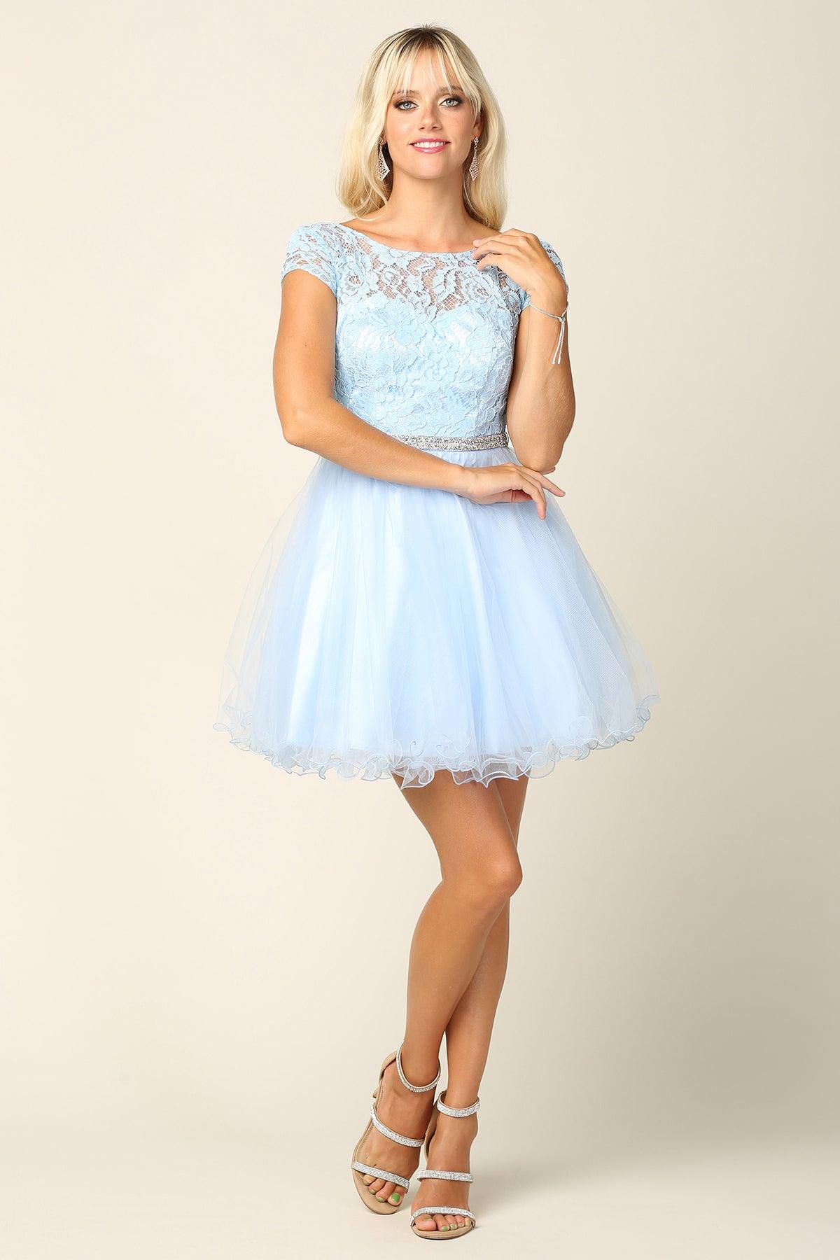 Prom Short Cap Sleeve Homecoming Cocktail Dress - Image 5