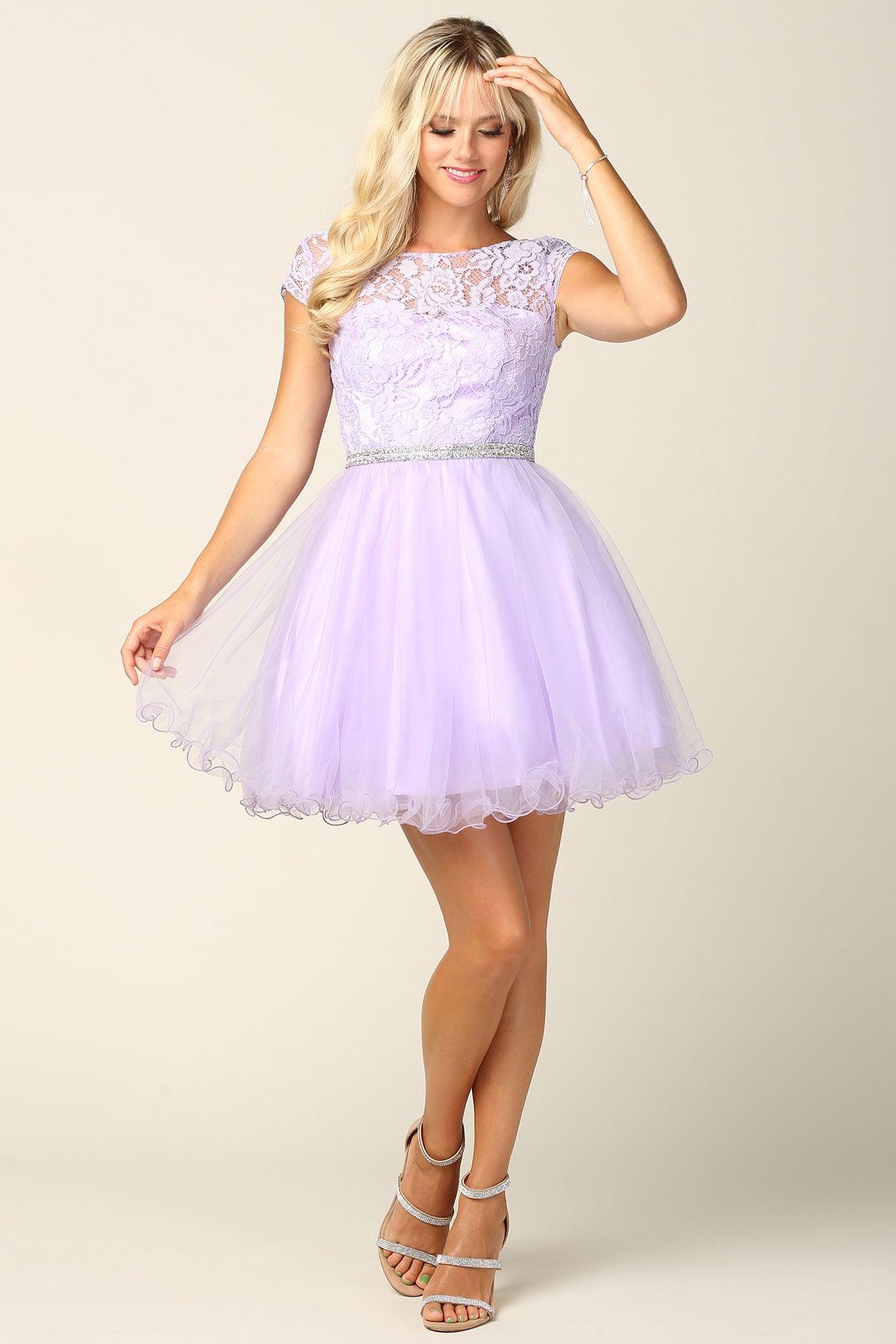 Prom Short Cap Sleeve Homecoming Cocktail Dress - Image 6