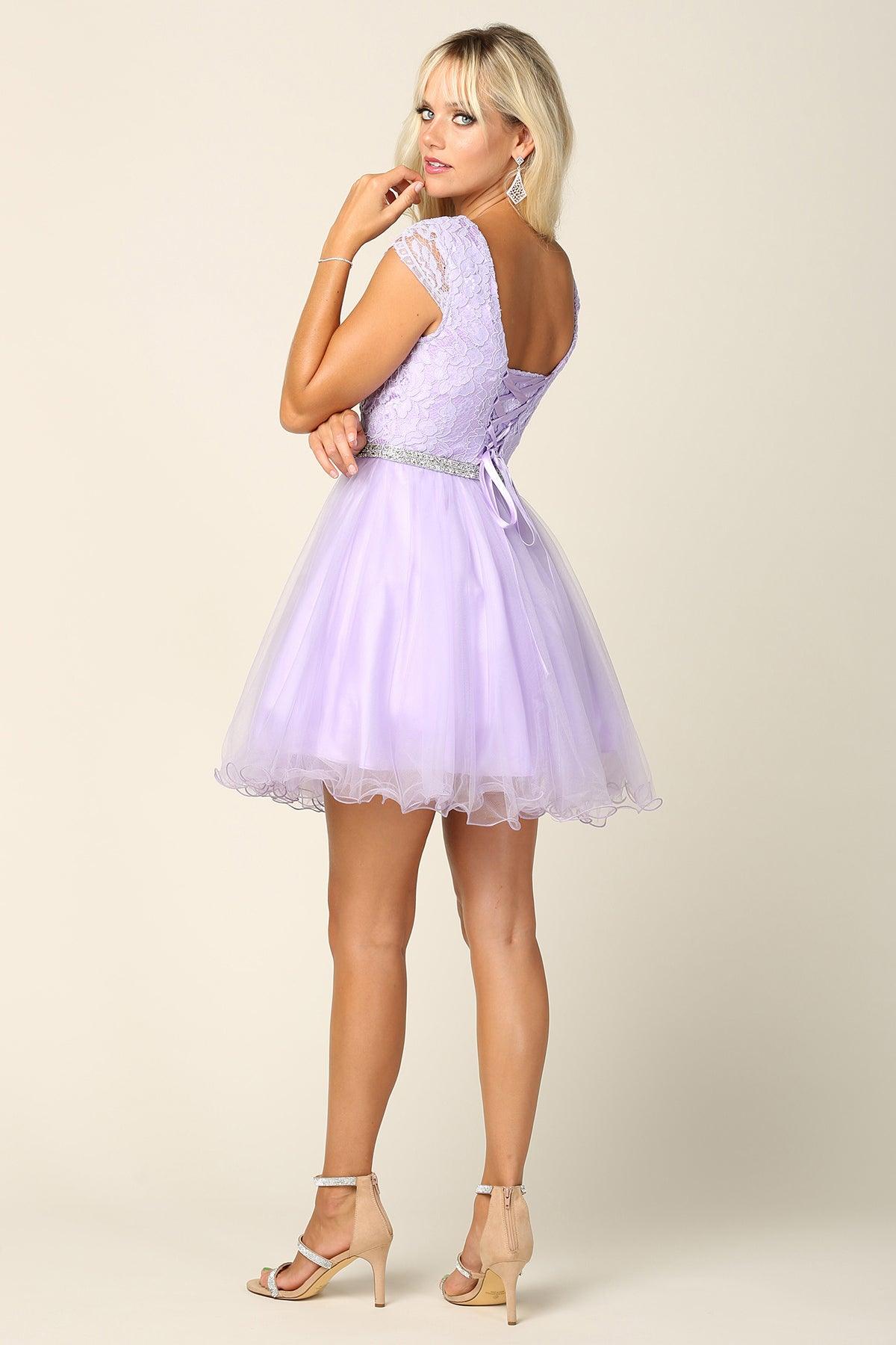 Prom Short Cap Sleeve Homecoming Cocktail Dress - Image 7
