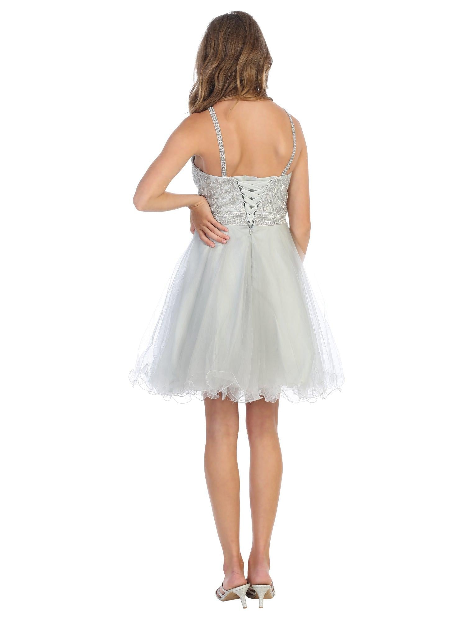 Sleeveless Short Halter Graduation Dress - Image 5