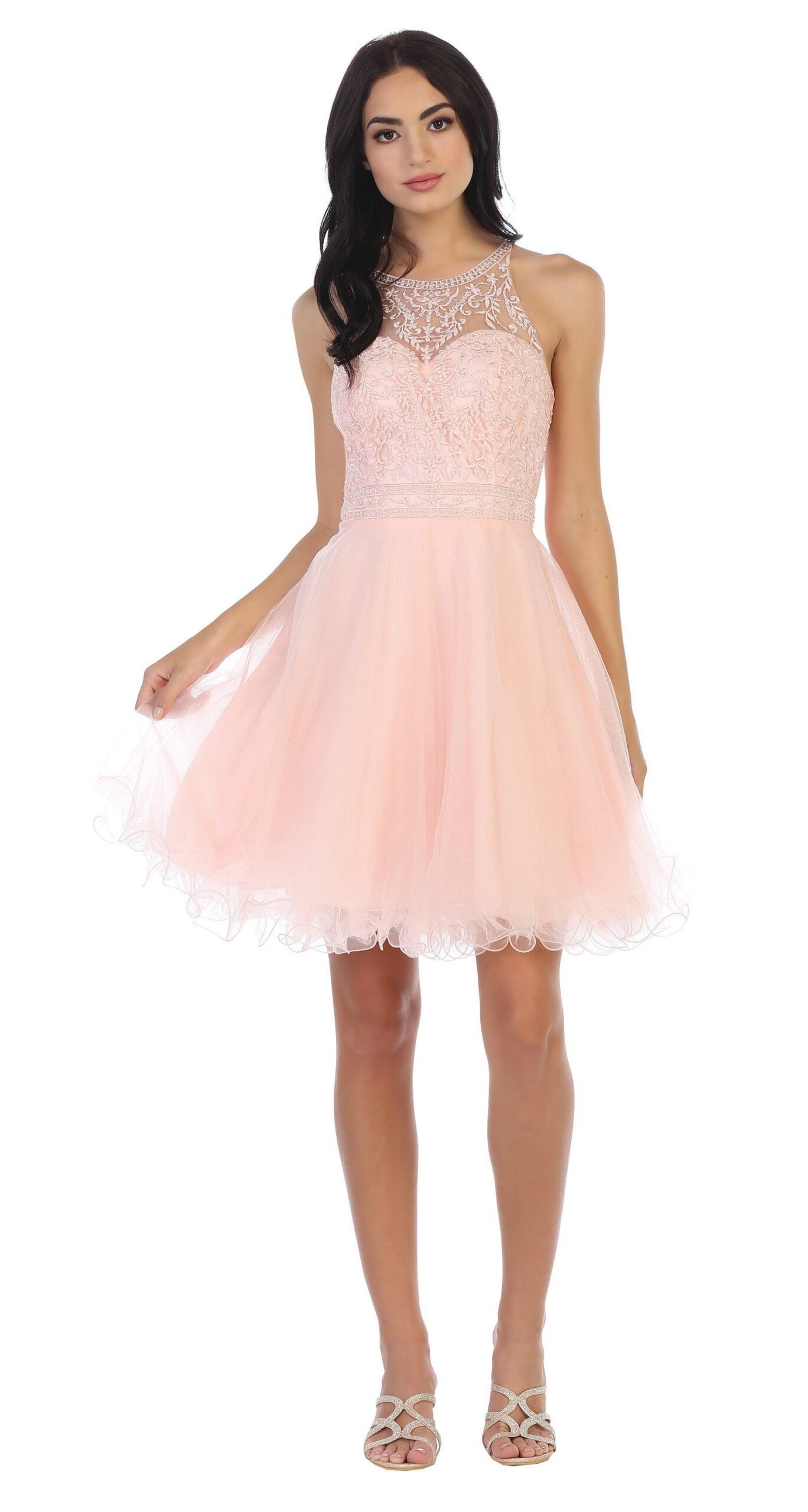 Sleeveless Short Halter Graduation Dress - Image 8