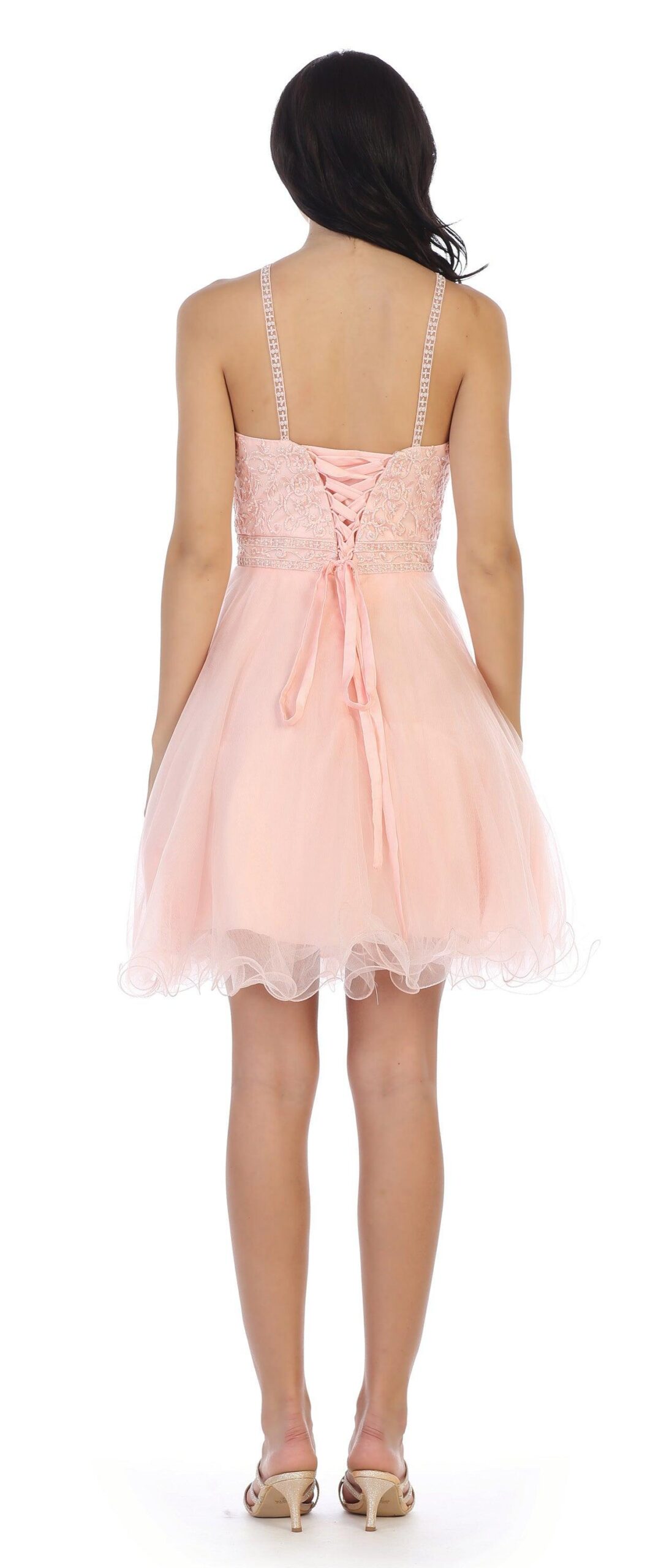 Sleeveless Short Halter Graduation Dress - Image 9