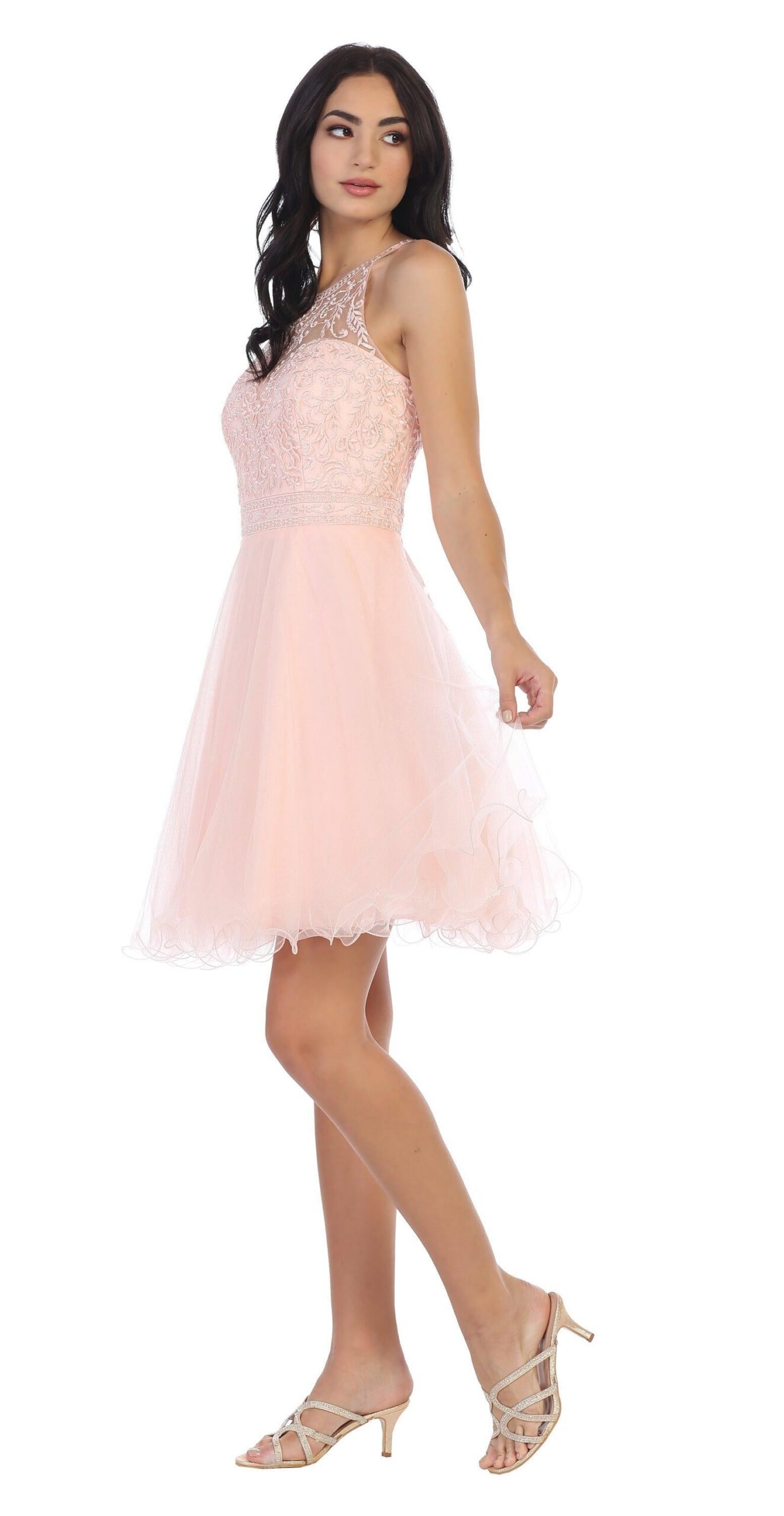 Sleeveless Short Halter Graduation Dress - Image 10