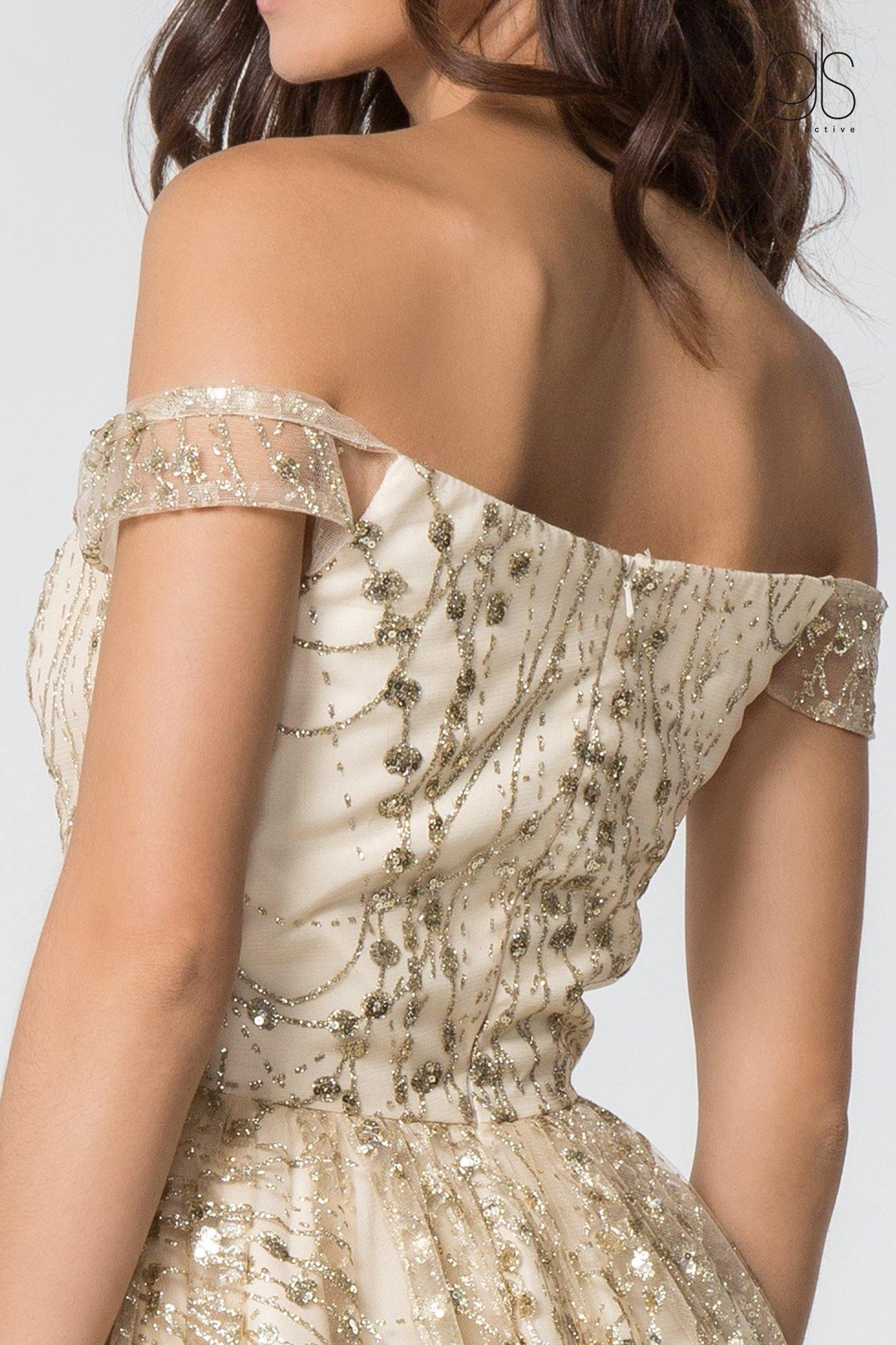 Prom Short Off Shoulder Glitter Homecoming Cocktail Dress - Image 8