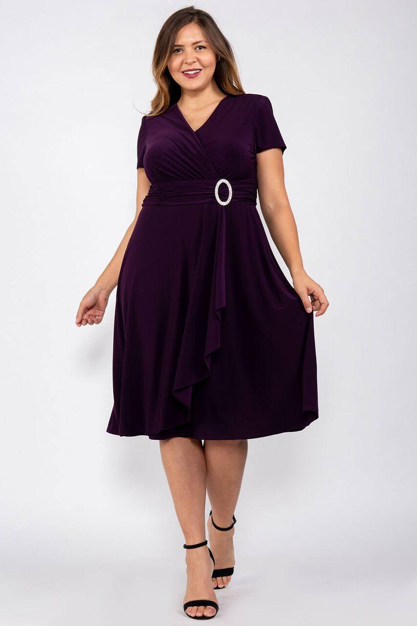 Short Plus Size Dress Mother of the Bride R&M Richards 1149W - Image 3