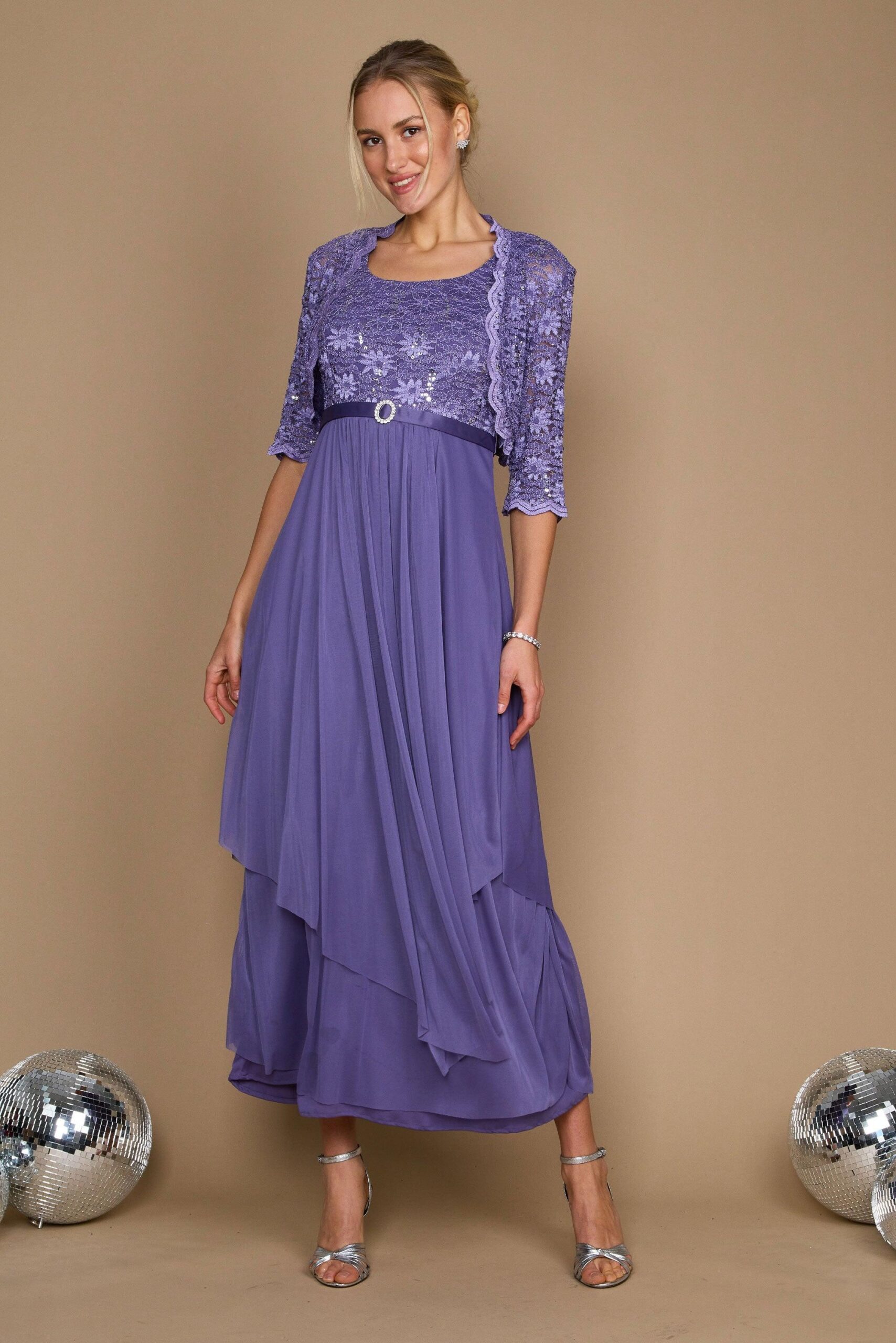 Mother of the Bride Long Evening Jacket Dress by R&M Richards 7300 - Image 17