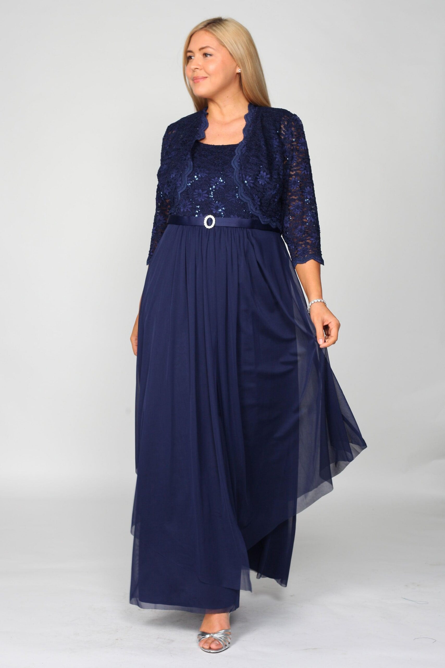 Mother of the Bride Long Evening Jacket Dress by R&M Richards 7300 - Image 10