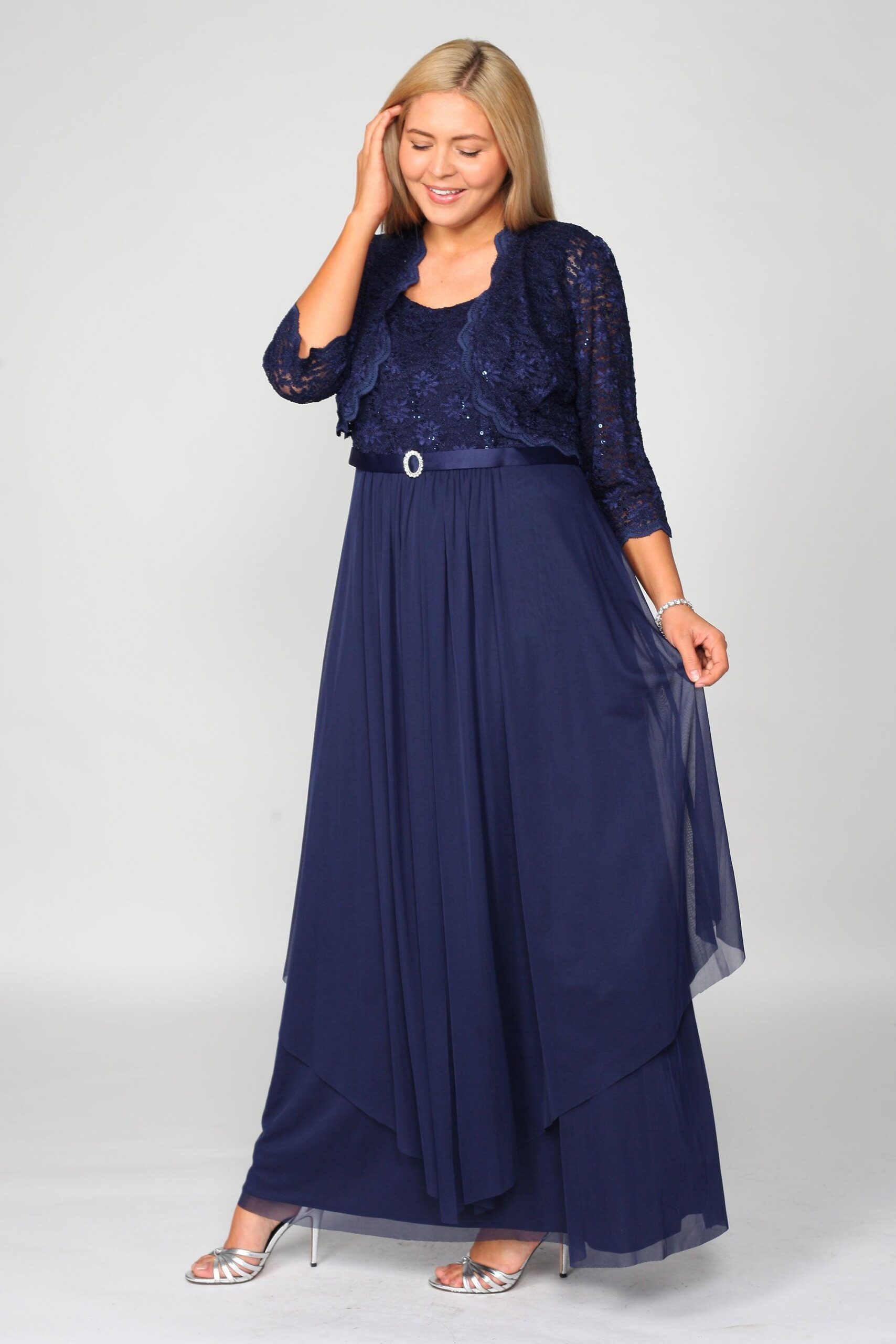 Mother of the Bride Long Evening Jacket Dress by R&M Richards 7300 - Image 12