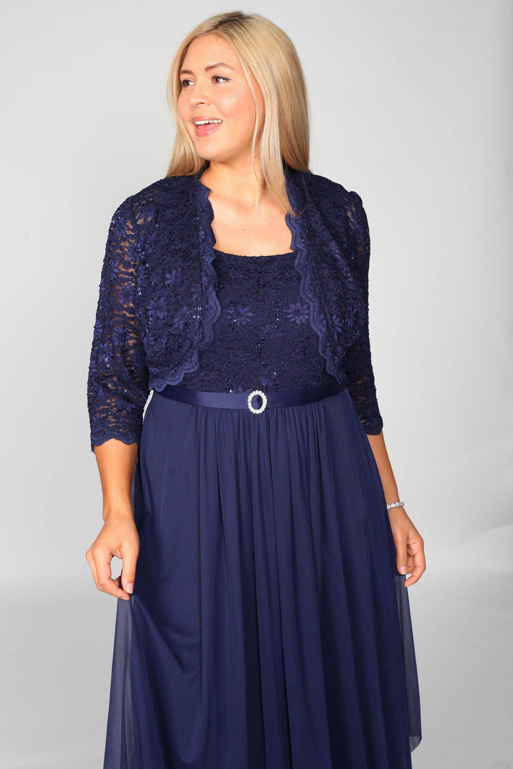 Mother of the Bride Long Evening Jacket Dress by R&M Richards 7300 - Image 15