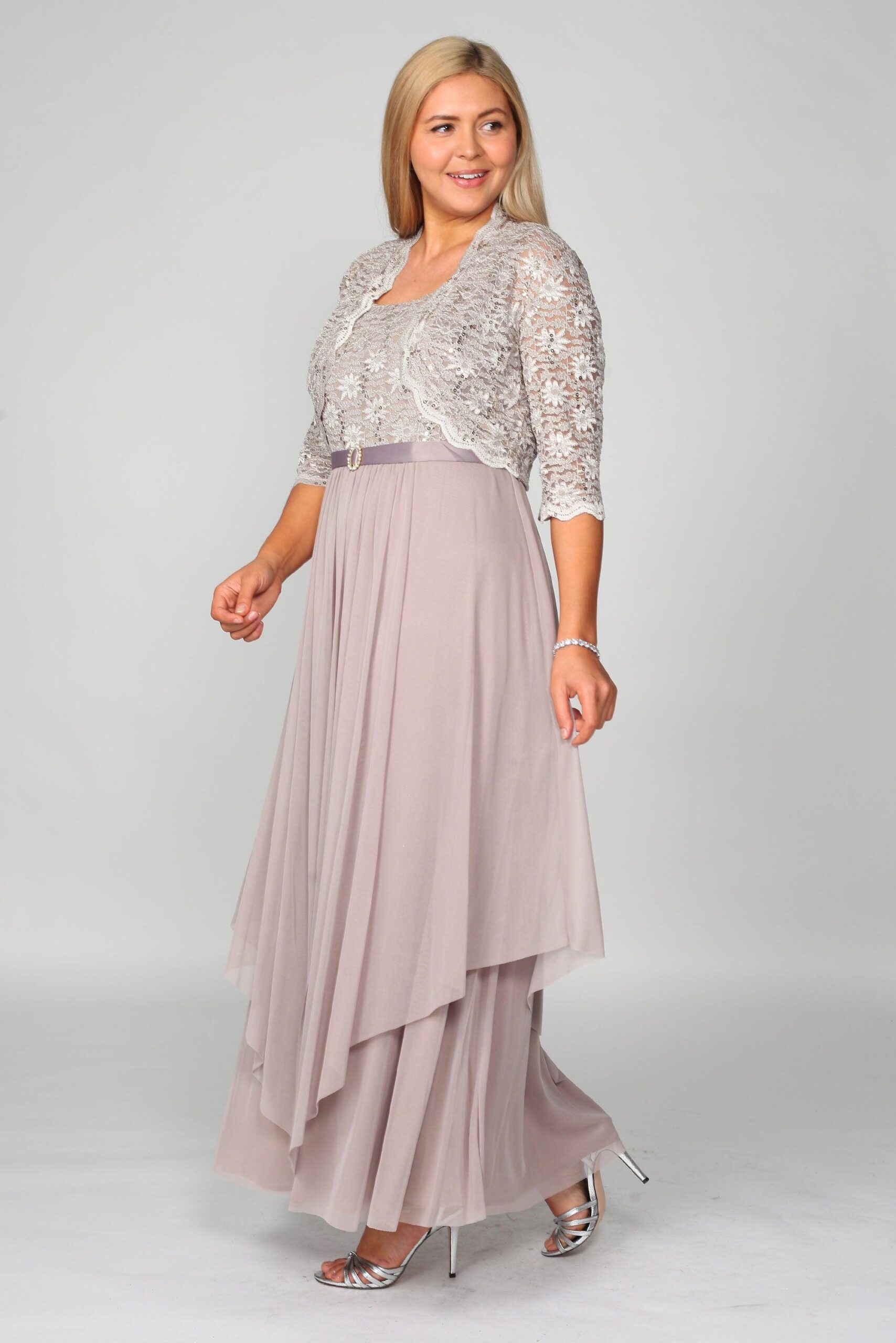 Mother of the Bride Long Evening Jacket Dress by R&M Richards 7300 - Image 5