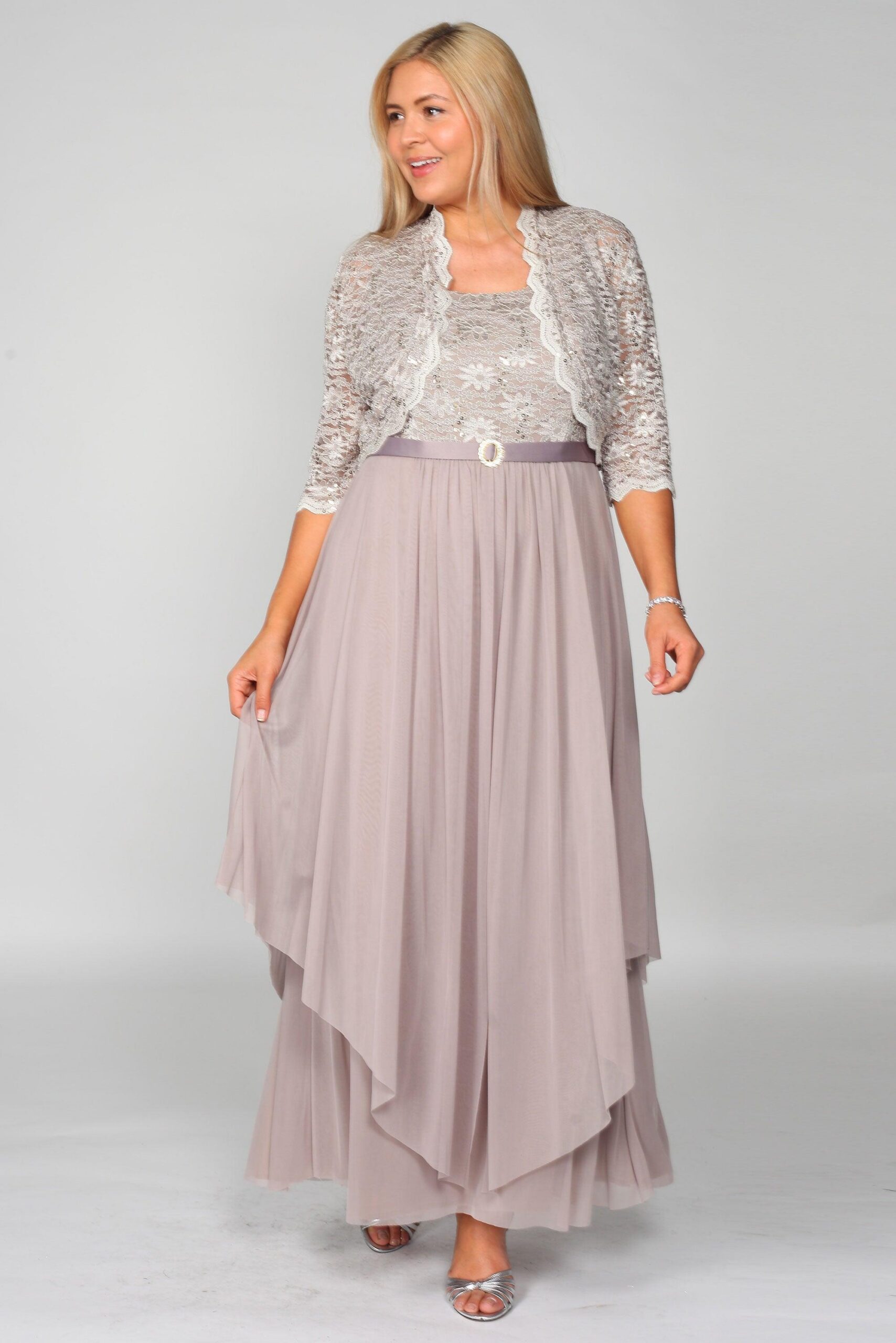 Mother of the Bride Long Evening Jacket Dress by R&M Richards 7300 - Image 7