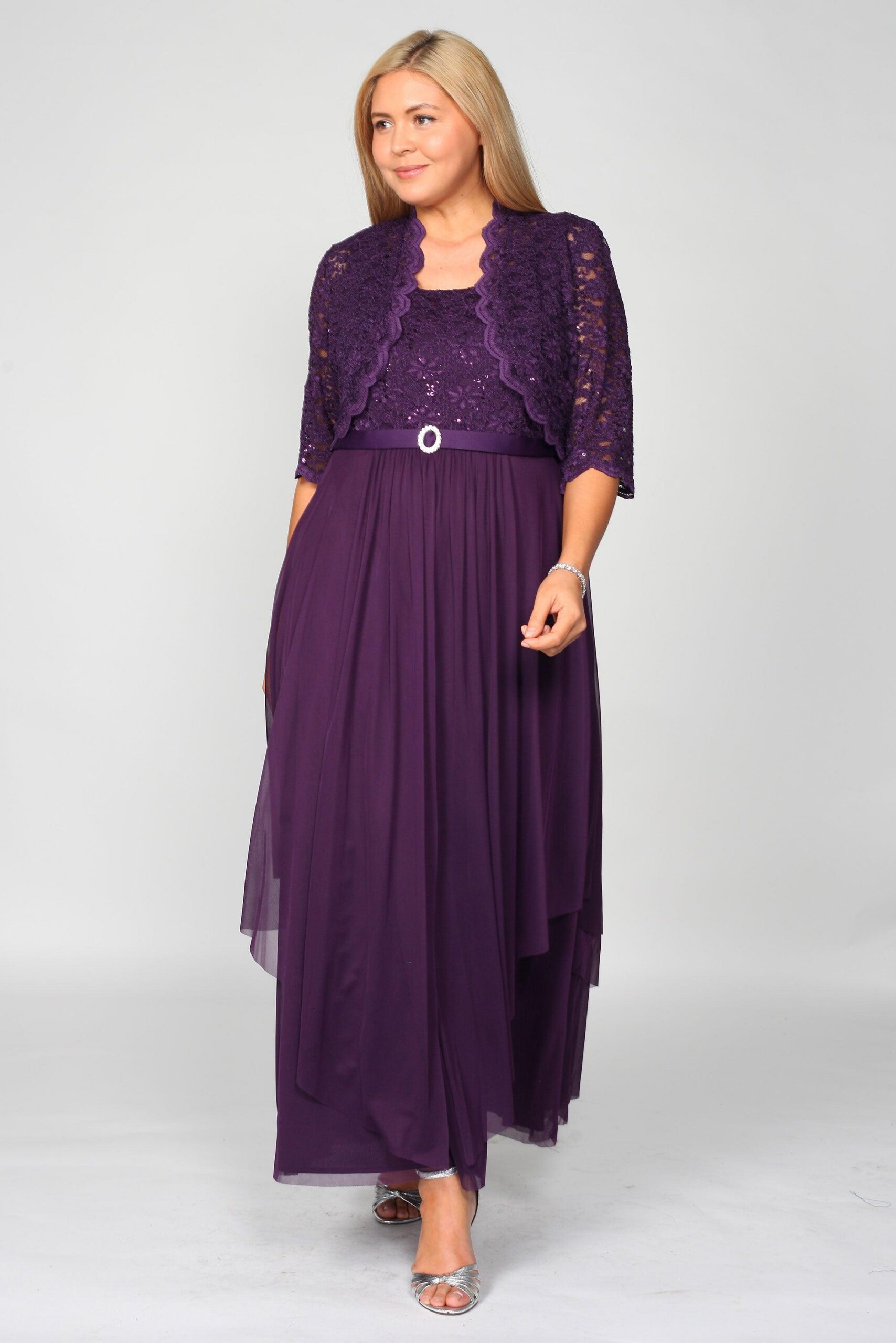 Mother of the Bride Long Evening Jacket Dress by R&M Richards 7300 - Image 16