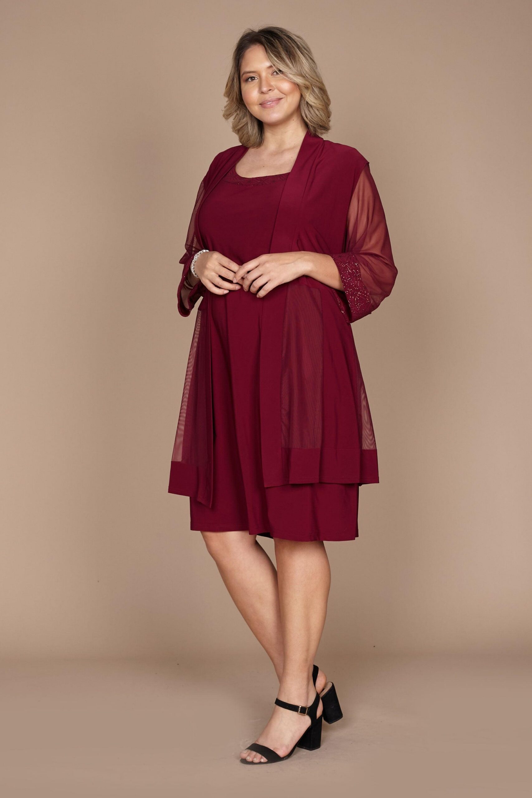 Short Plus Size Dress Mother of Bride R&M Richards 8271W - Image 10