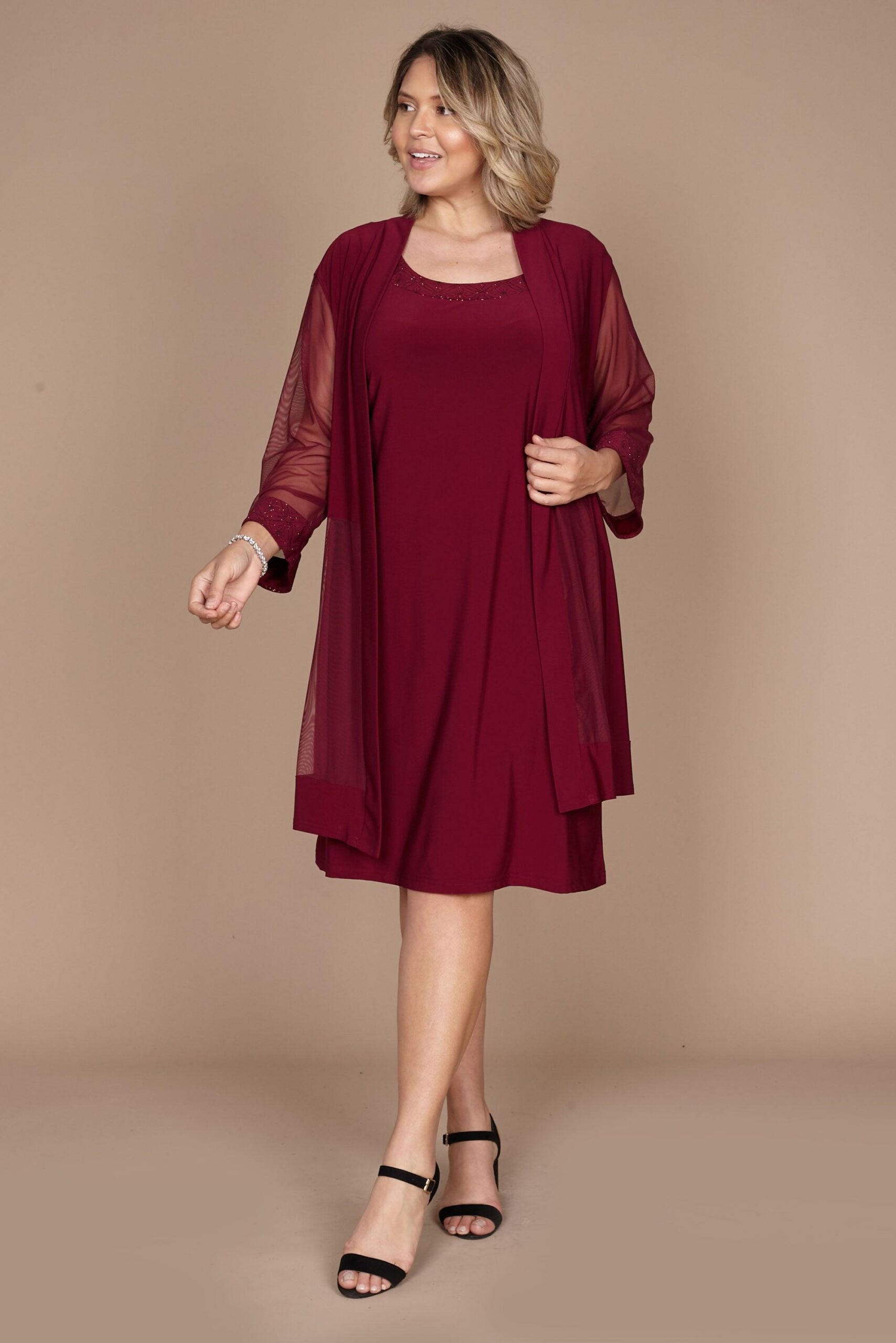 Short Plus Size Dress Mother of Bride R&M Richards 8271W - Image 11