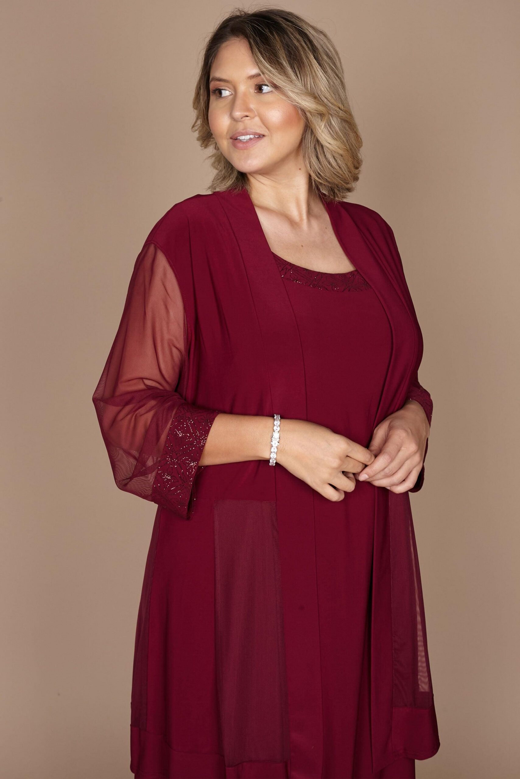 Short Plus Size Dress Mother of Bride R&M Richards 8271W - Image 12