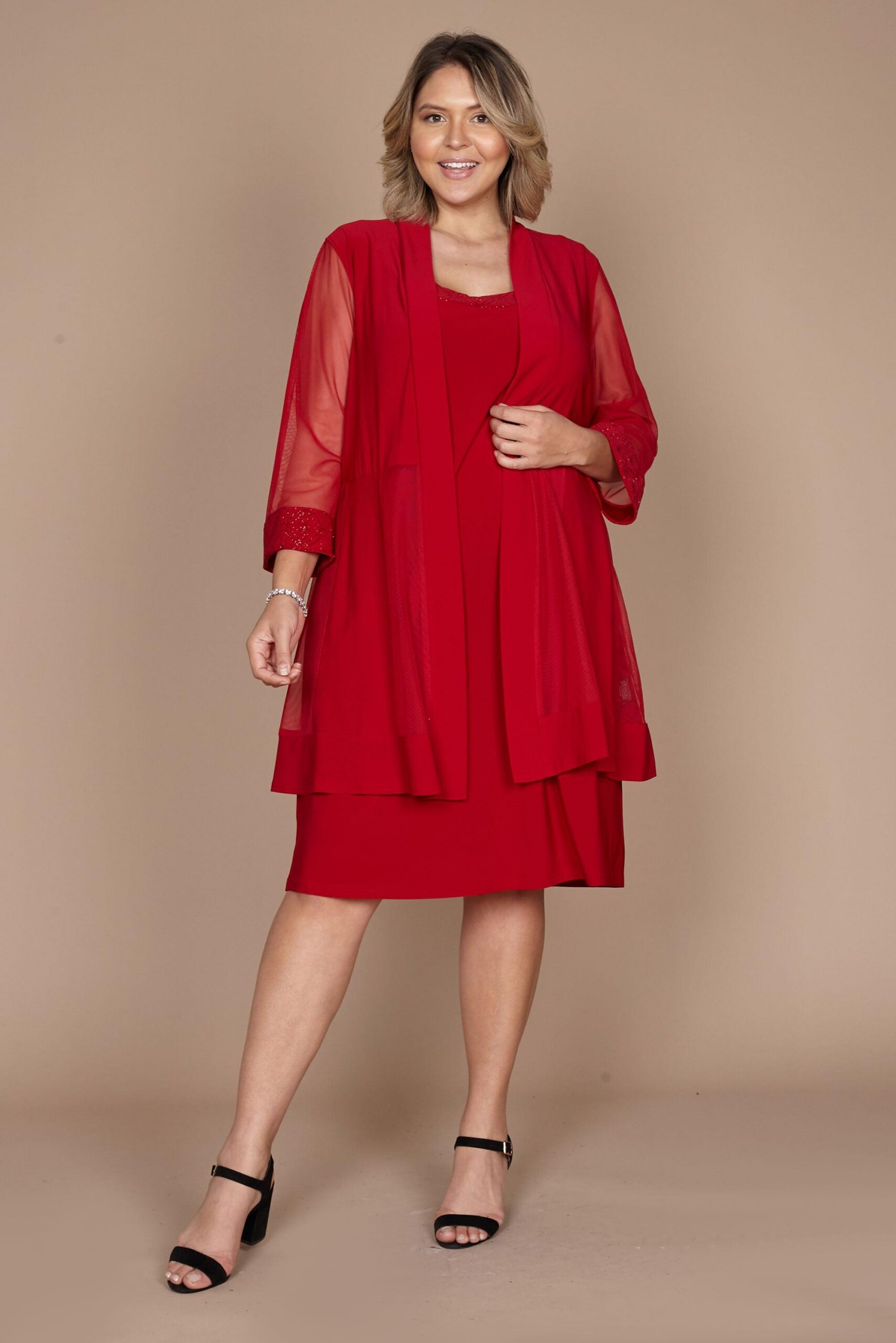 Short Plus Size Dress Mother of Bride R&M Richards 8271W - Image 4