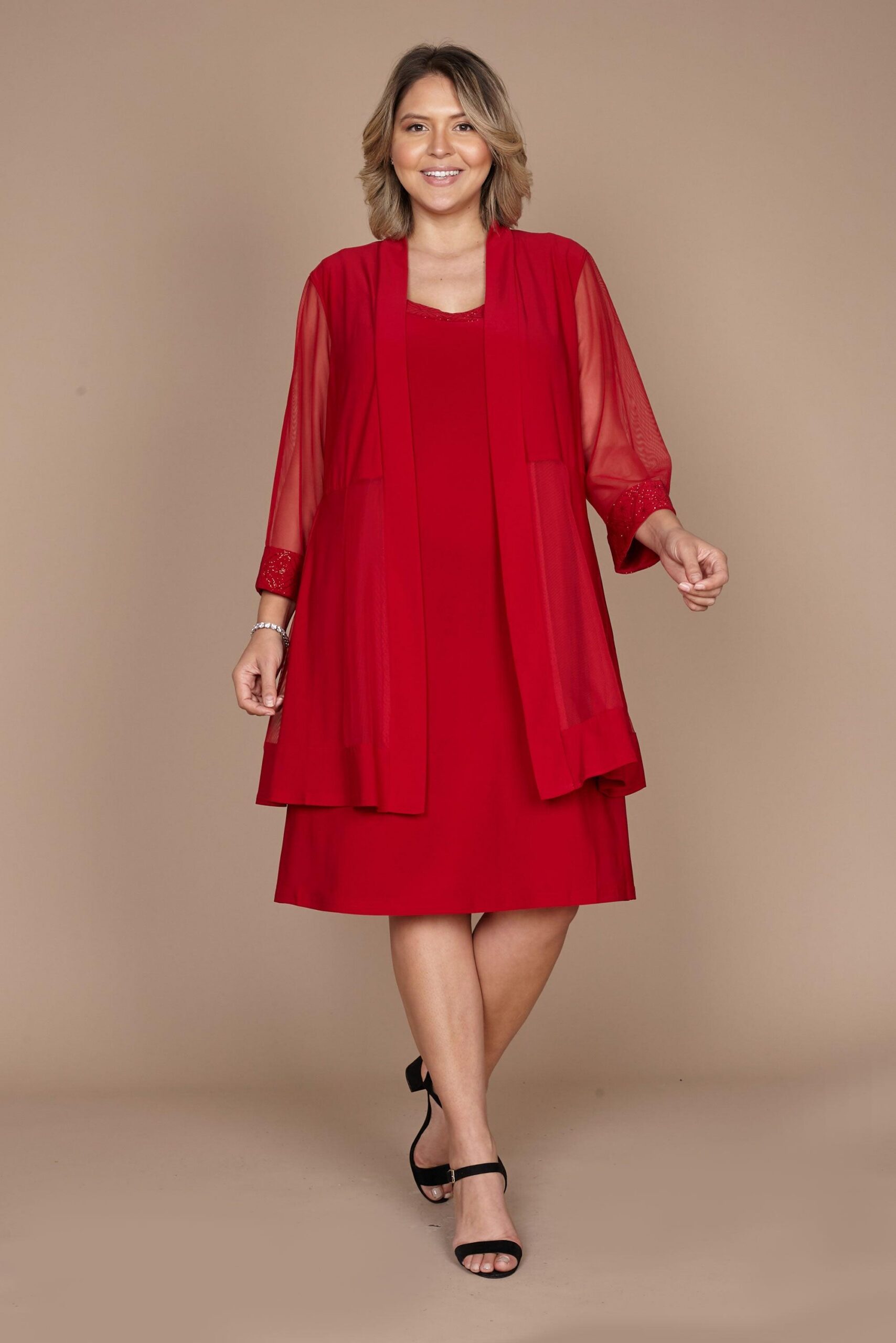 Short Plus Size Dress Mother of Bride R&M Richards 8271W - Image 6
