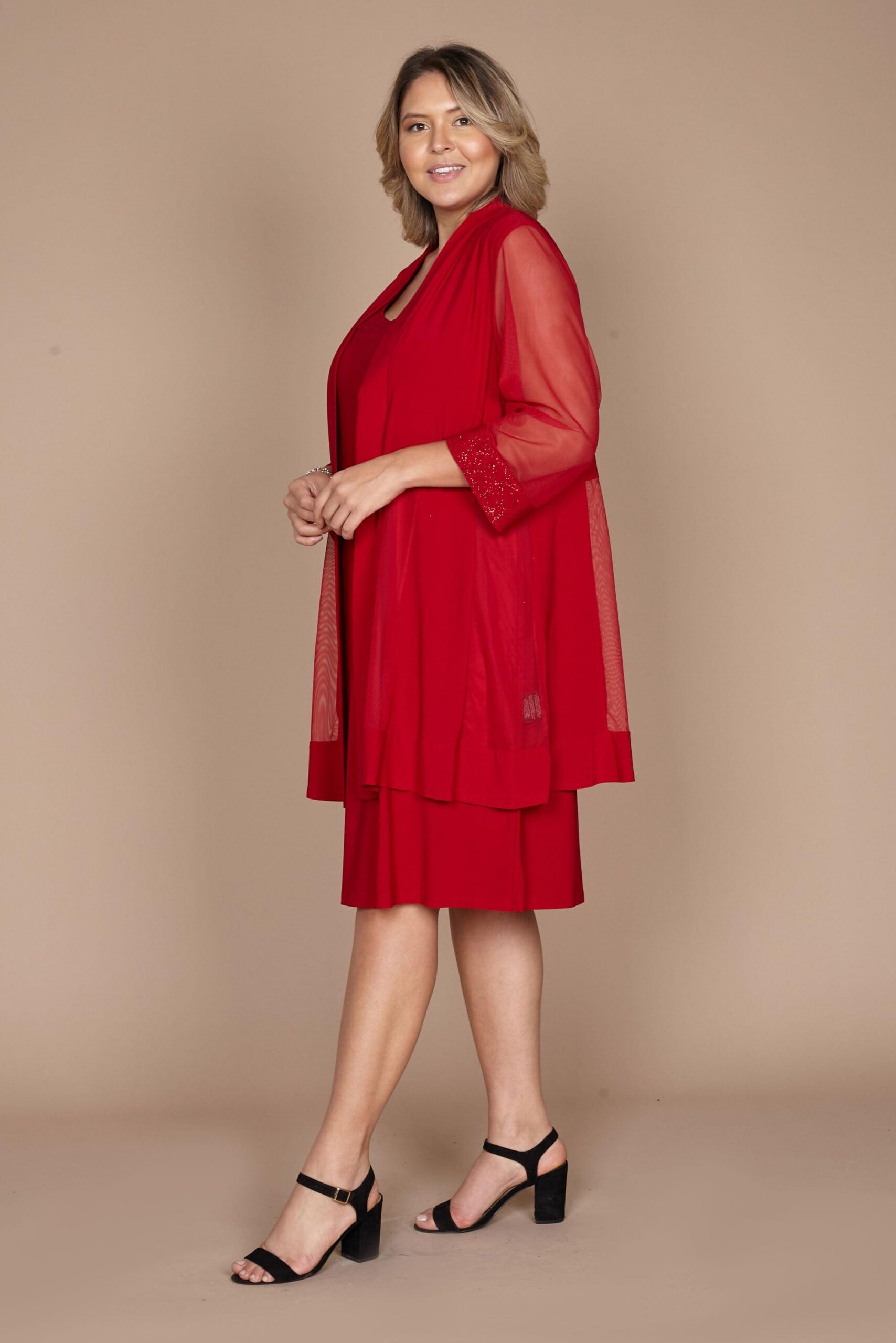 Short Plus Size Dress Mother of Bride R&M Richards 8271W - Image 7