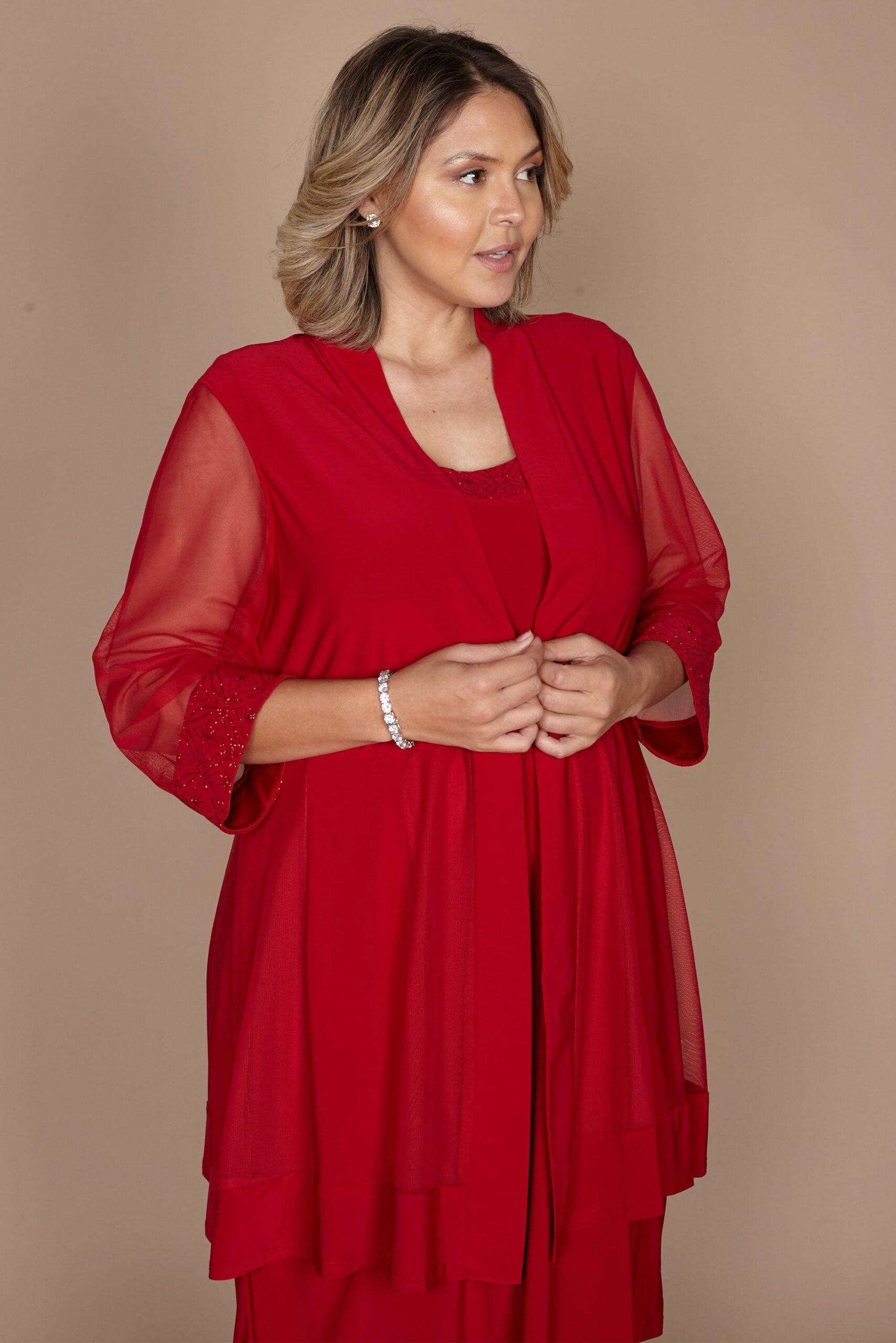 Short Plus Size Dress Mother of Bride R&M Richards 8271W - Image 8