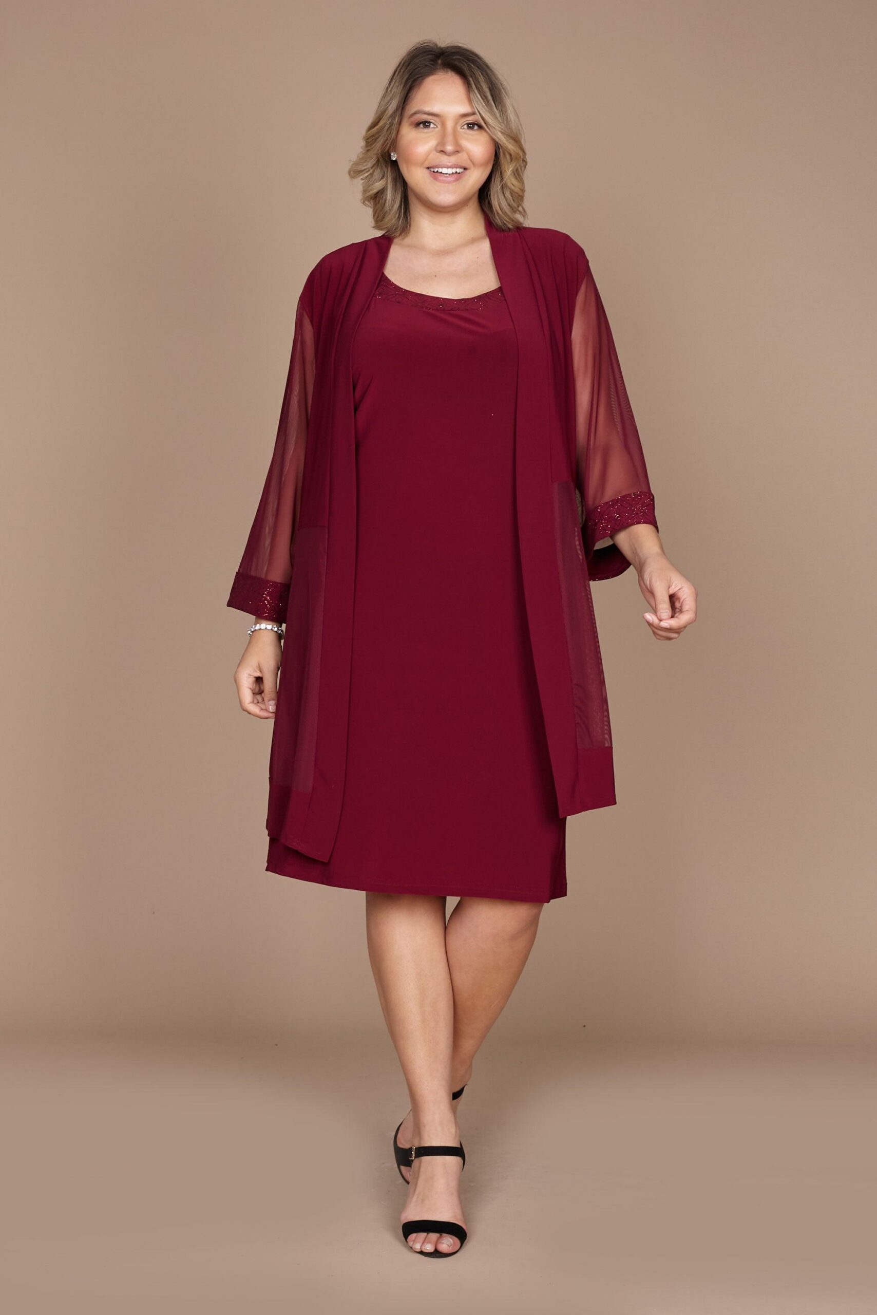 Short Plus Size Dress Mother of Bride R&M Richards 8271W - Image 9