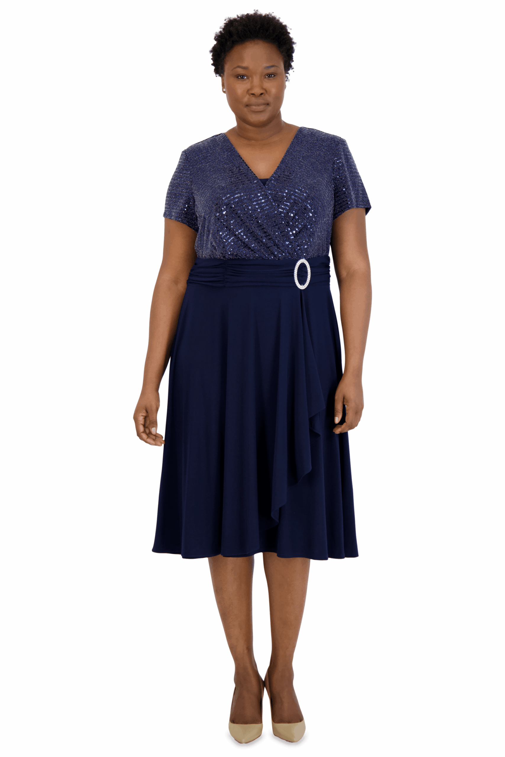 Plus Size Short Dress Cocktail R&M Richards 9119W
