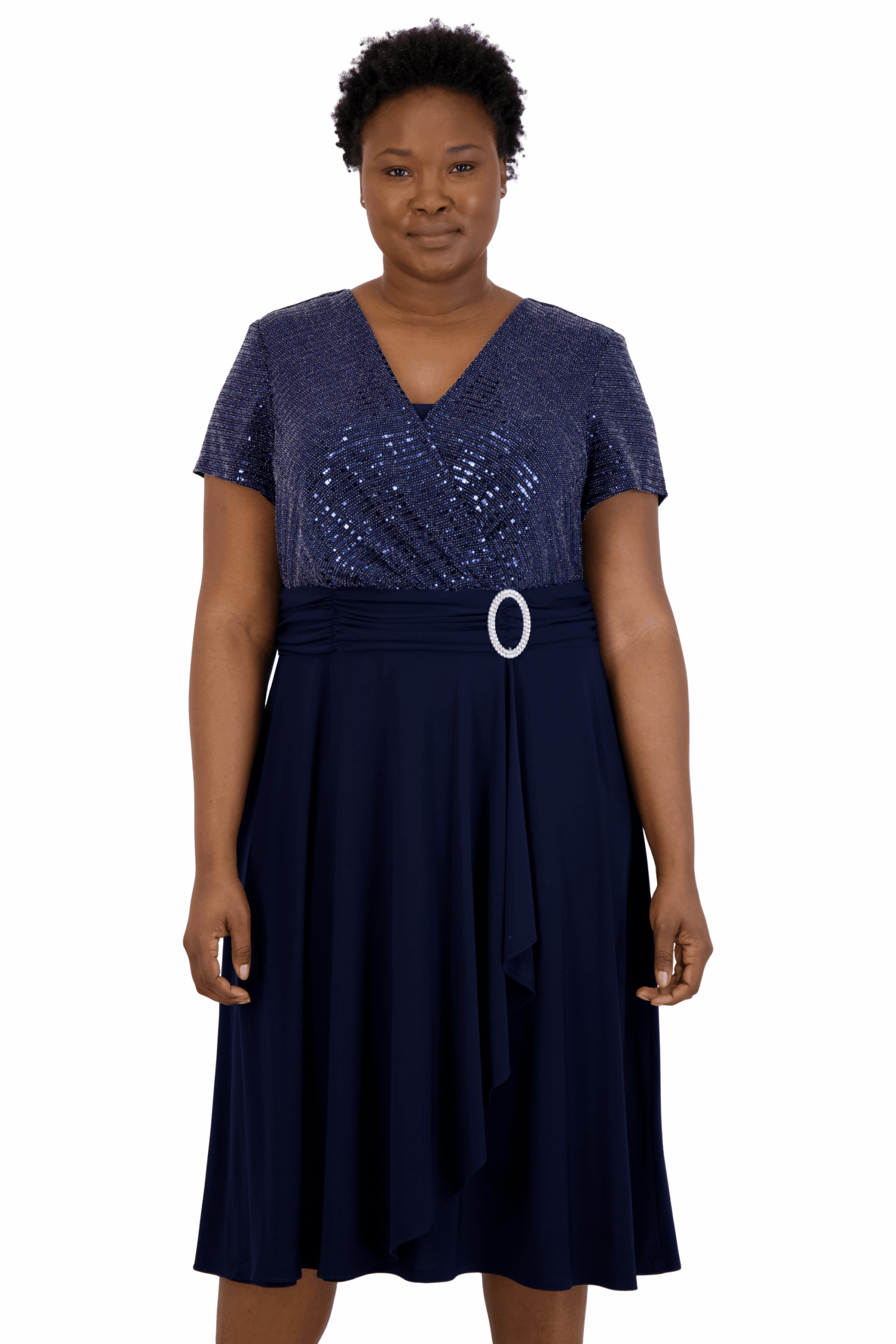 Plus Size Short Dress Cocktail R&M Richards 9119W - Image 4