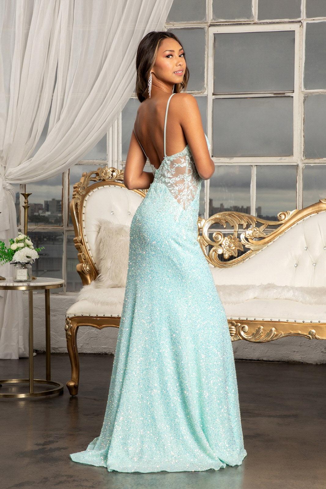 Sequin Mermaid Long Prom Dress - Image 2