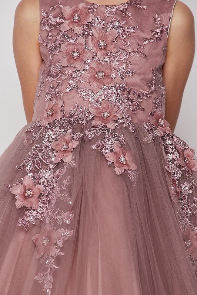 Short Embellished Gown Flower Girls Dress - Image 2