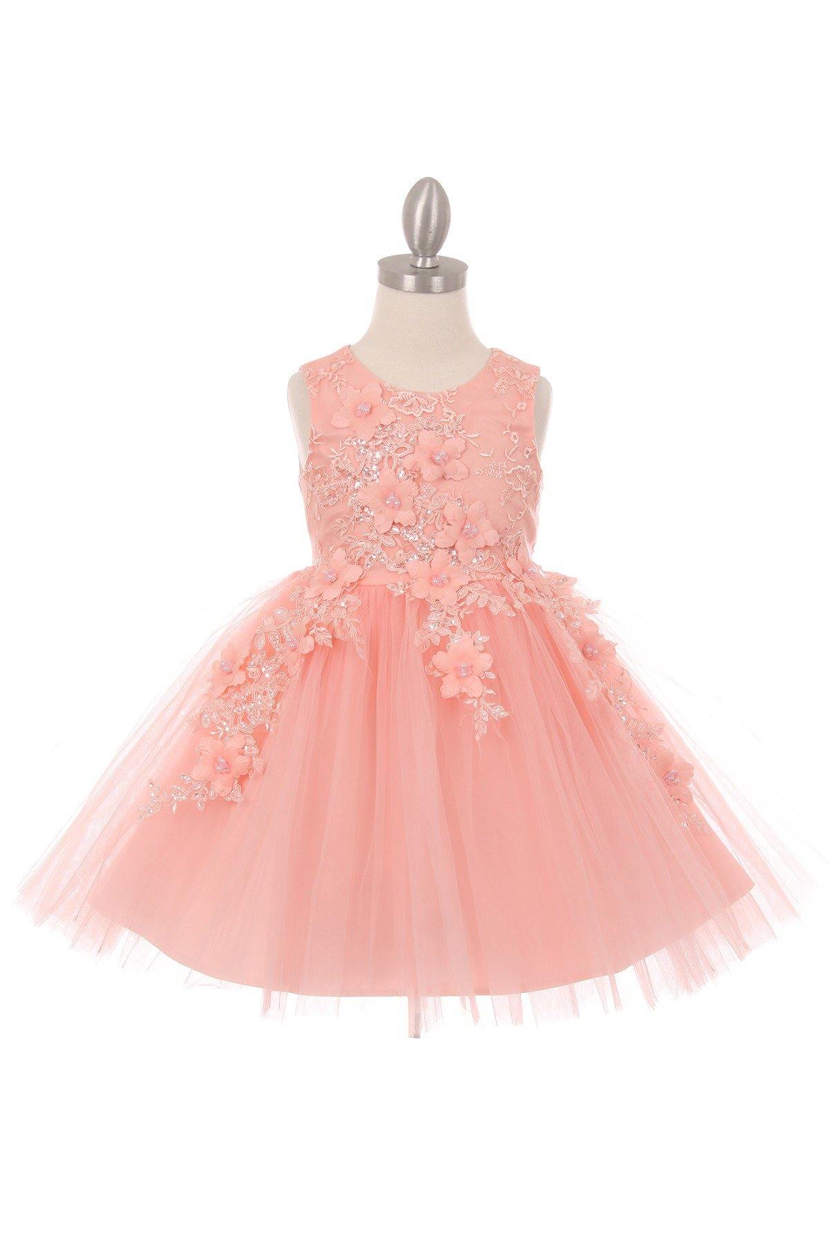 Short Embellished Gown Flower Girls Dress - Image 3