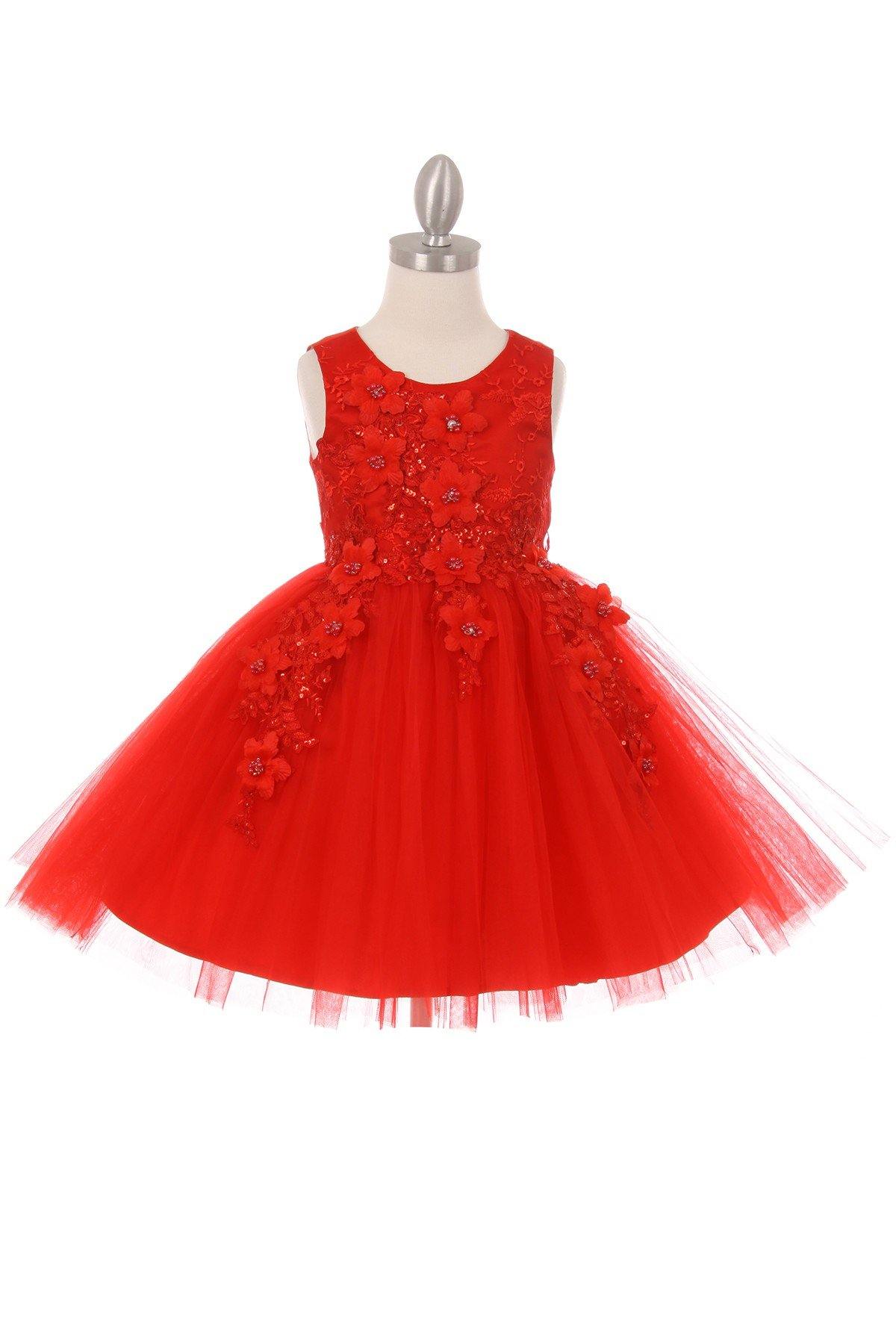 Short Embellished Gown Flower Girls Dress - Image 4