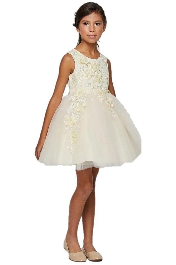 Short Embellished Gown Flower Girls Dress - Image 5