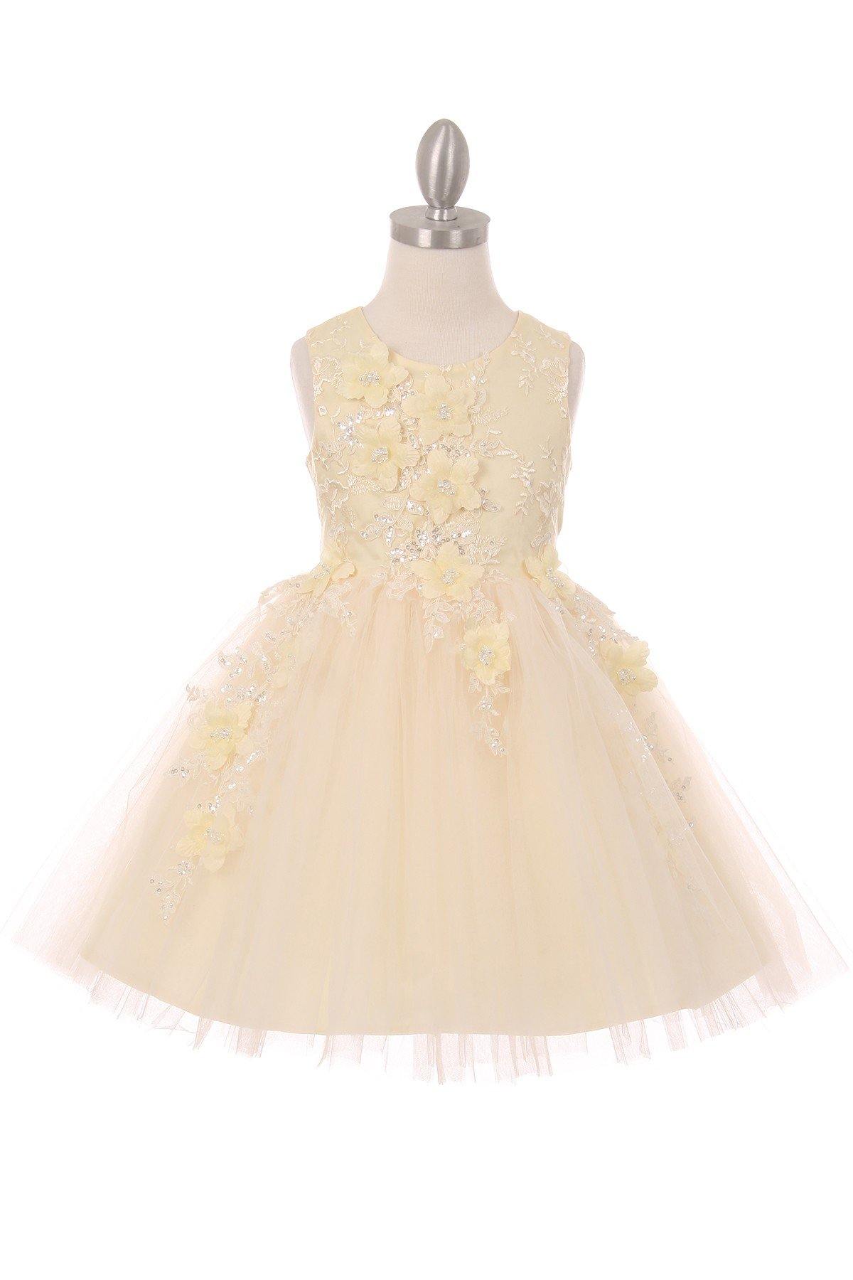 Short Embellished Gown Flower Girls Dress - Image 6