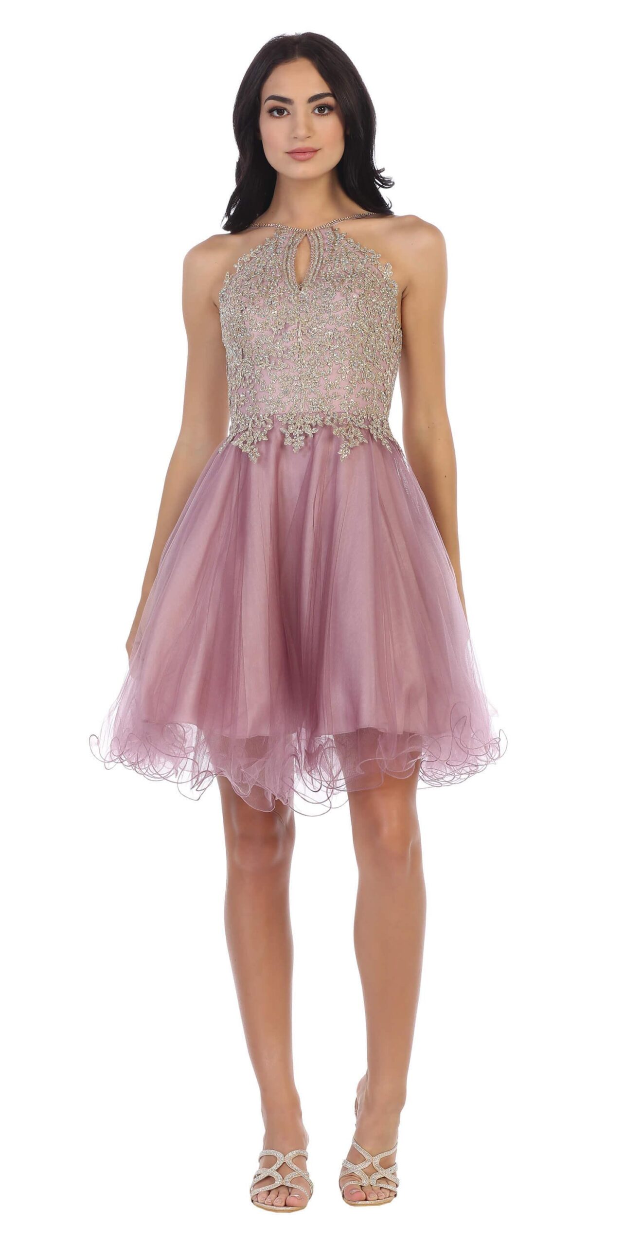 Short Homecoming Halter Prom Dress - Image 10