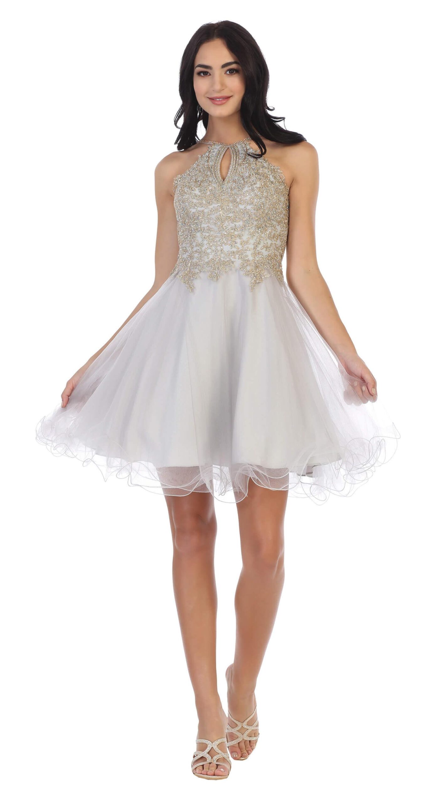 Short Homecoming Halter Prom Dress - Image 11