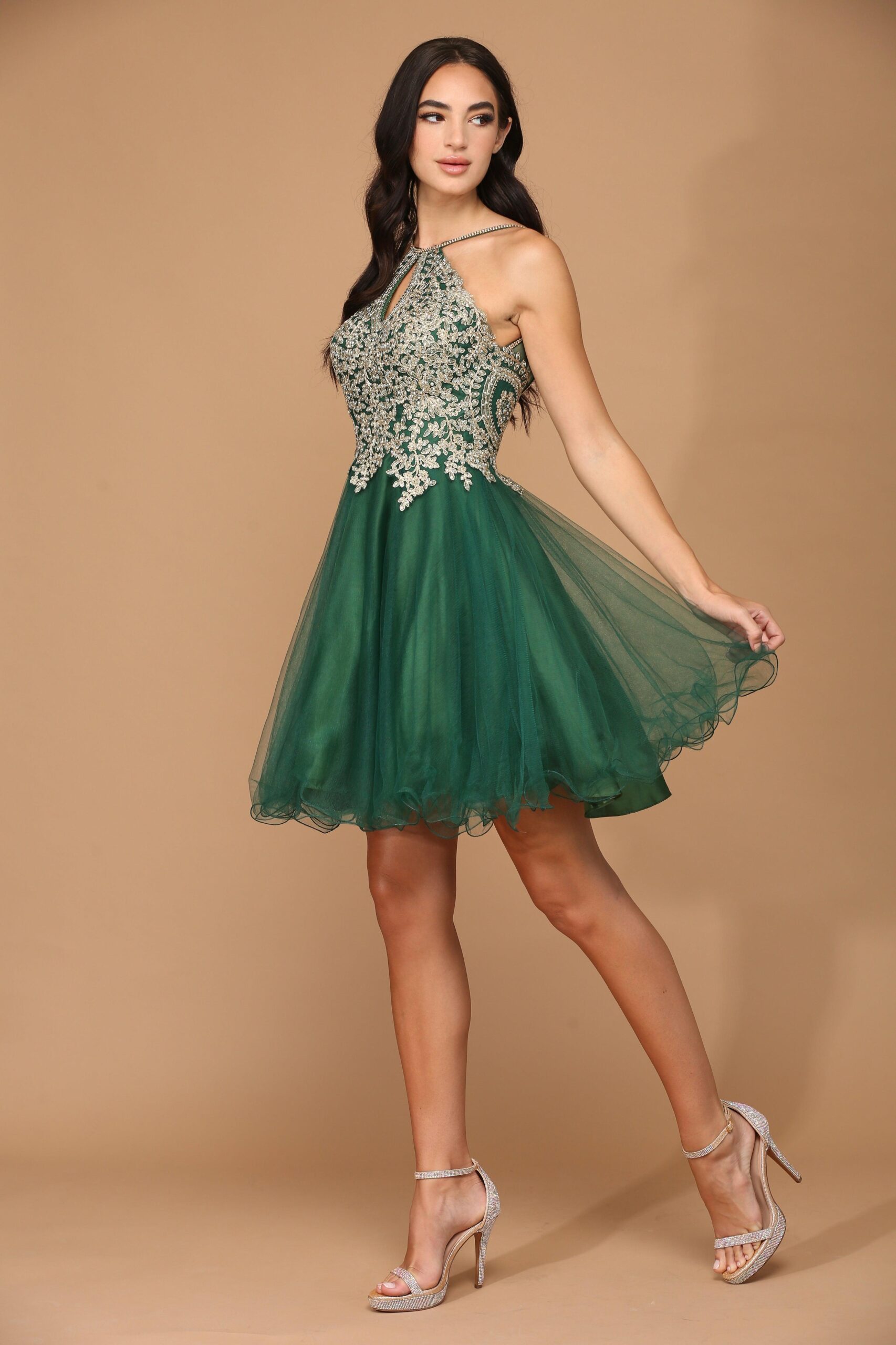Short Homecoming Halter Prom Dress - Image 14