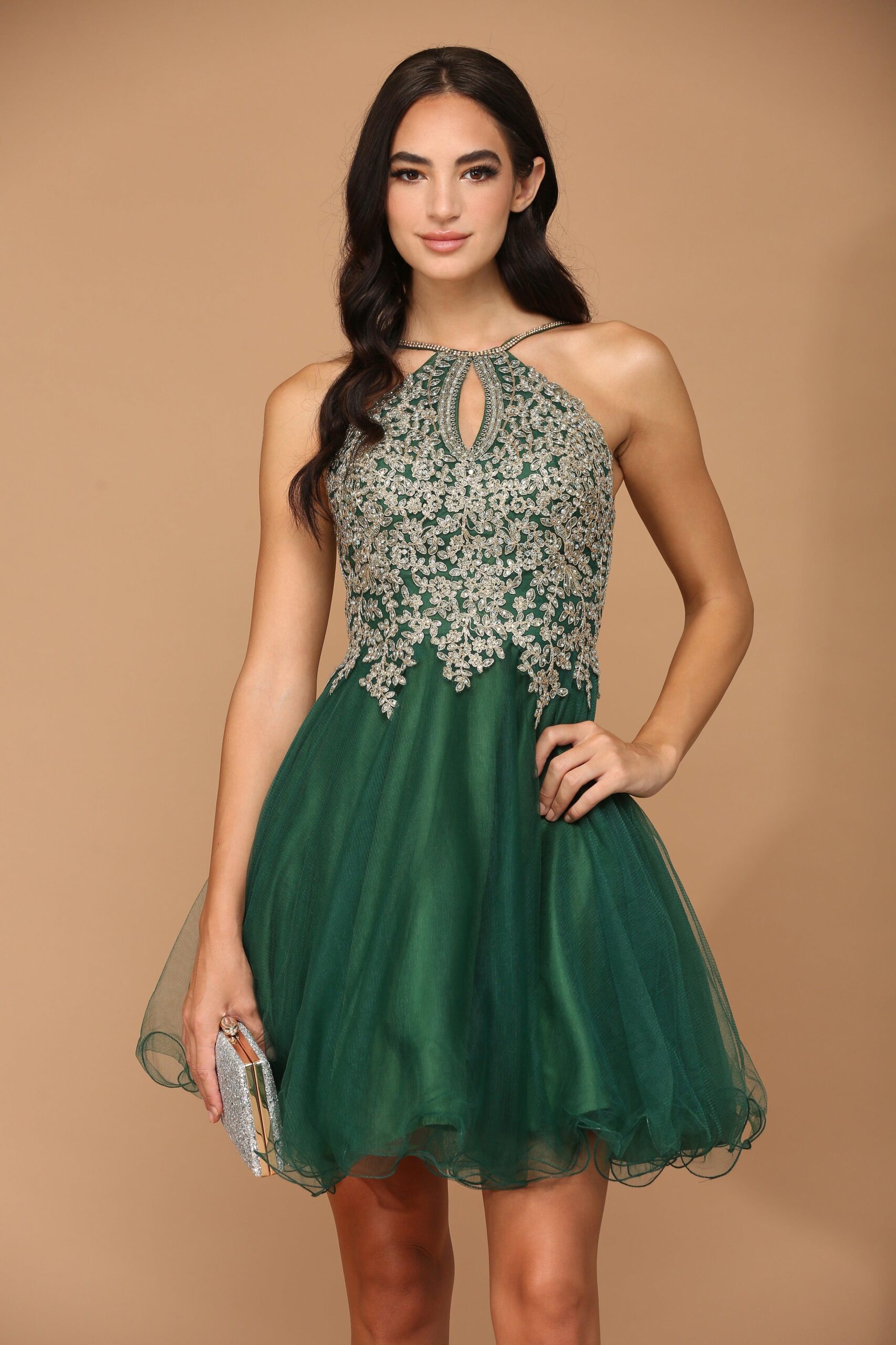Short Homecoming Halter Prom Dress - Image 15